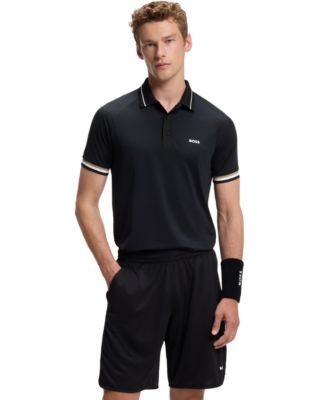 BOSS by Men's Active Contrast Logo Slim-Fit Polo Shirt