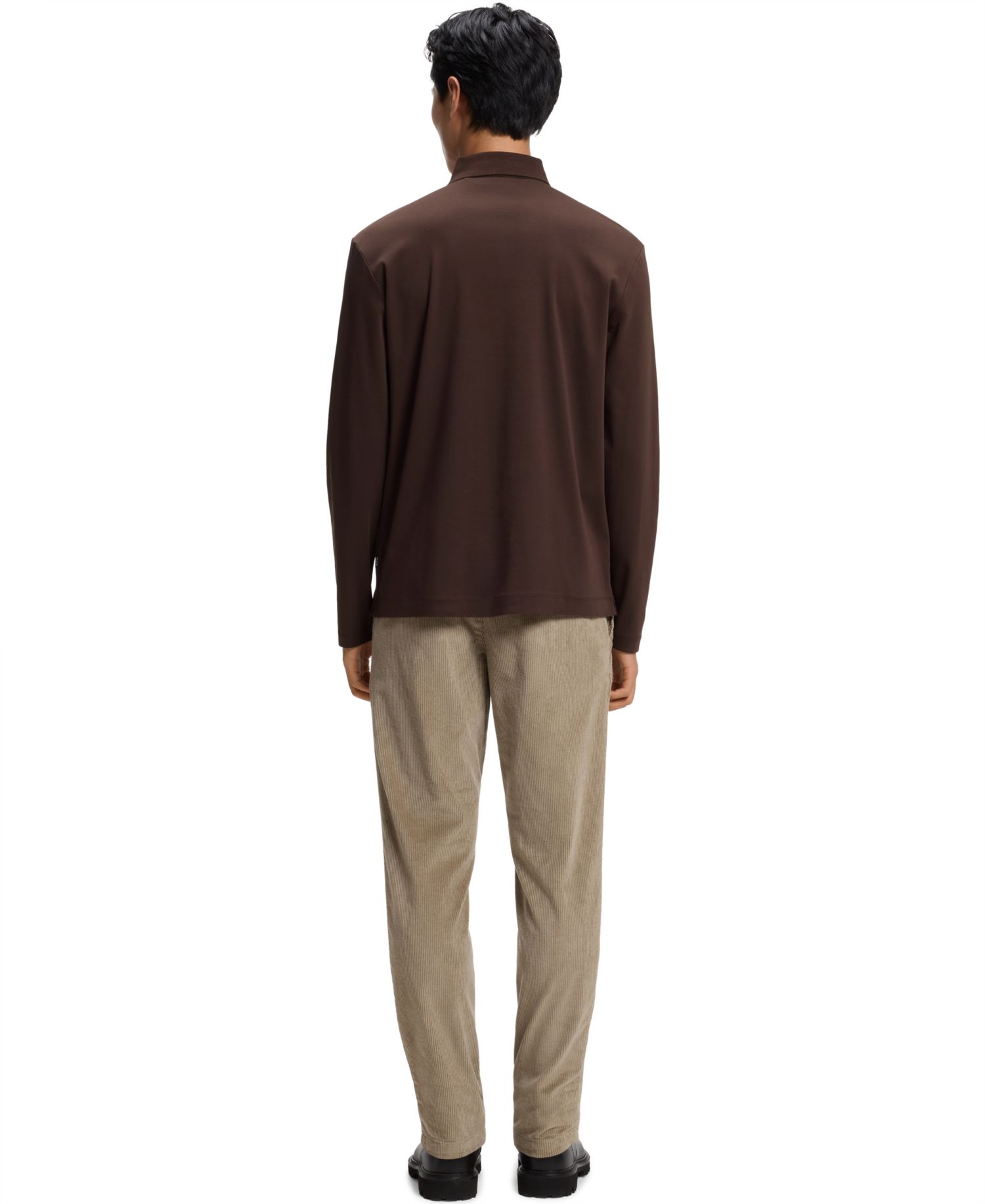 Men's Long-Sleeve Double B Monogram Polo Shirt