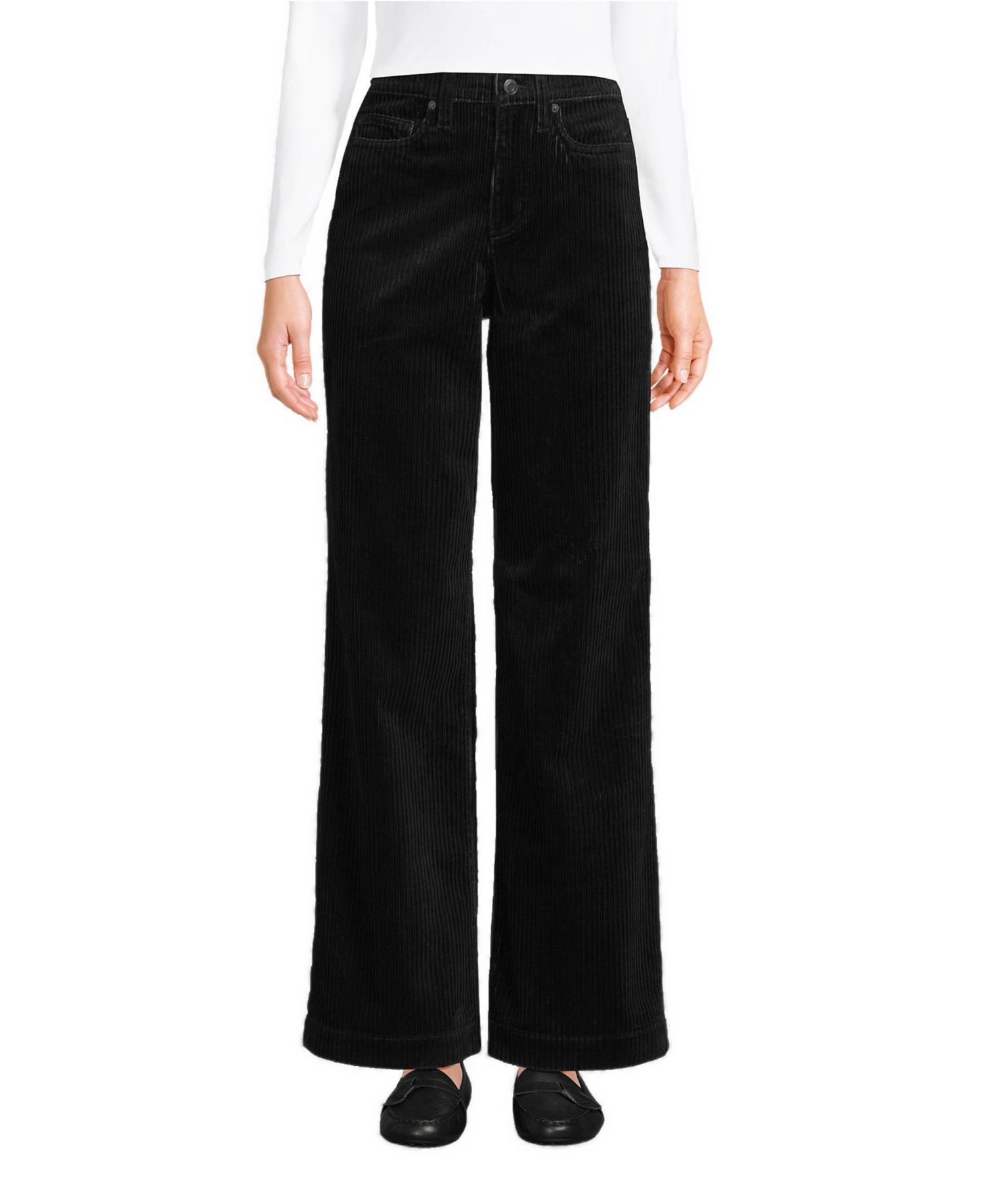 Petite High Rise Wide Leg Corduroy Pants