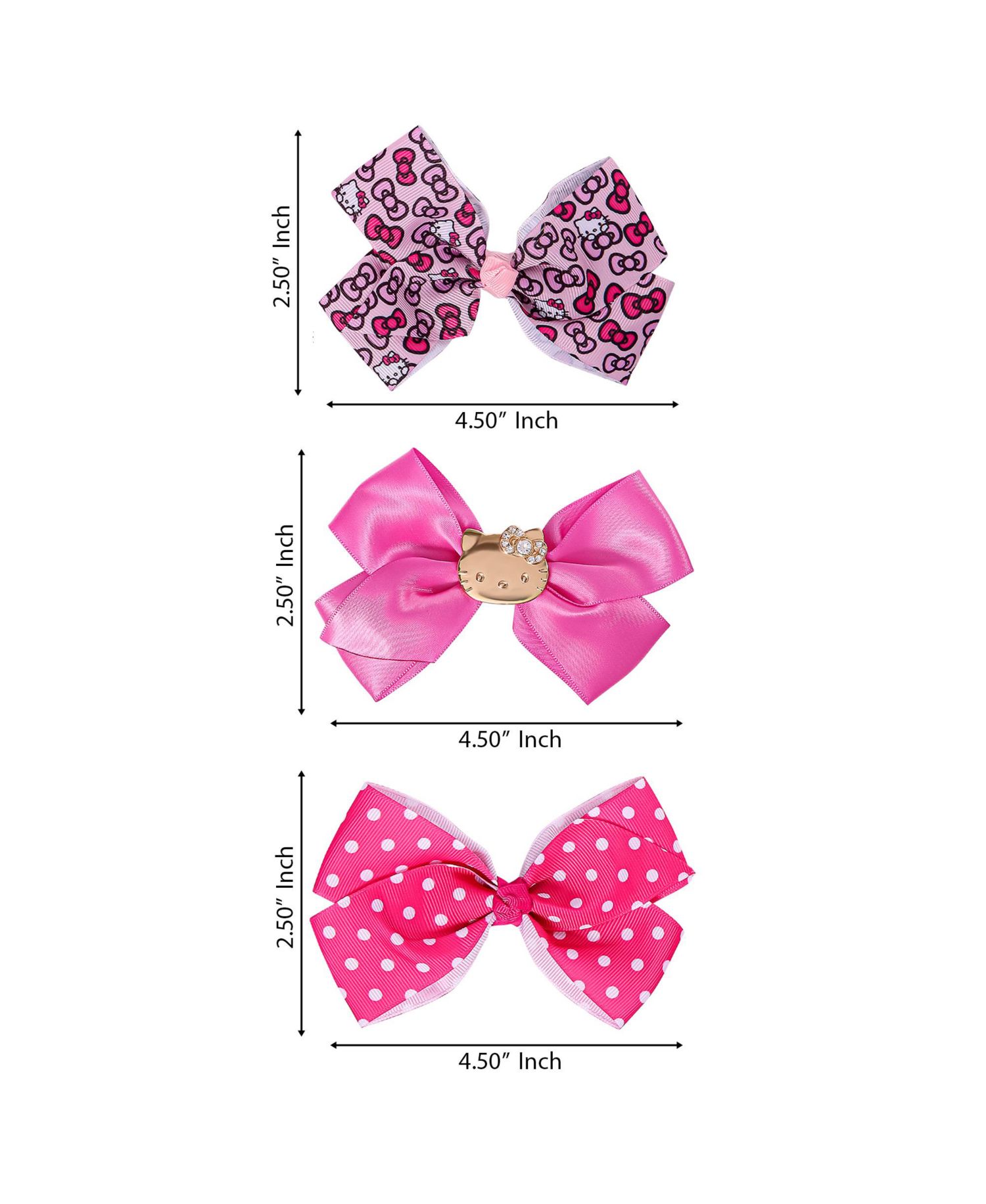 Girls' Officially Licensed Alligator-Clip Hair Clips, 3-Piece Set