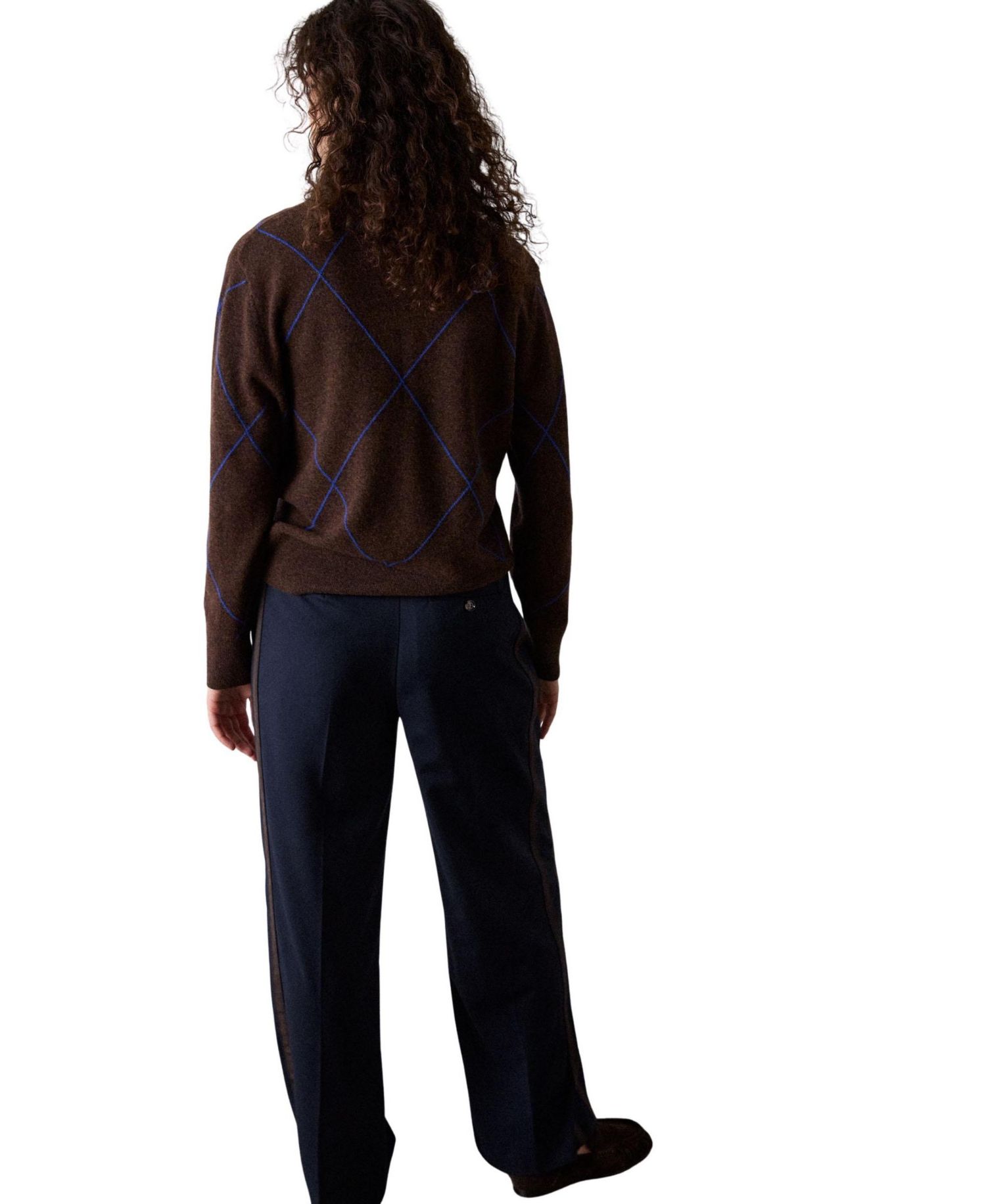 Women's Mid-Rise Side-Stripe Straight Trousers