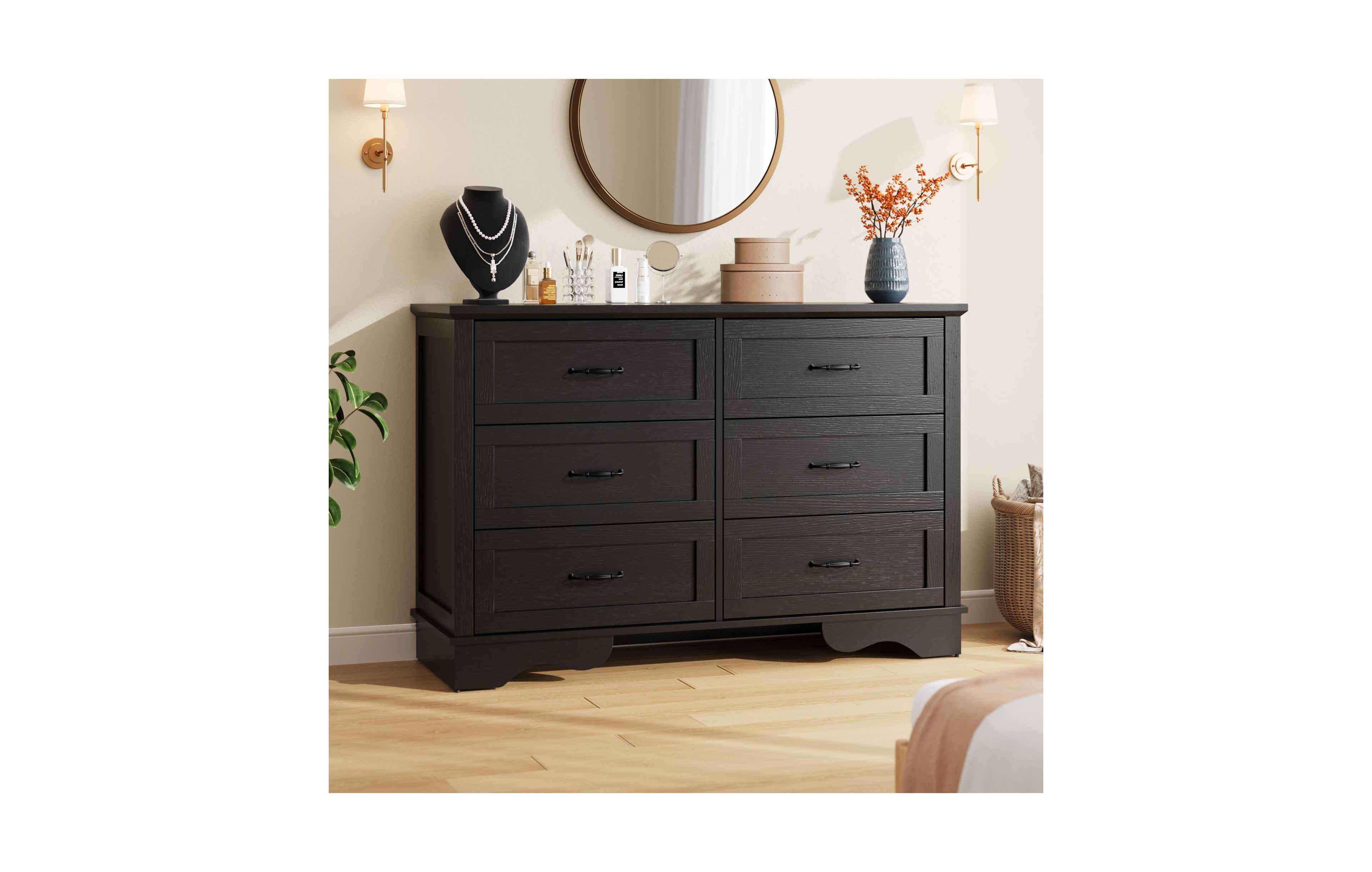 homfan 6-Drawer Modern Chest of Drawers – Dresser with Storage for Bedroom, Living Room and Entryway