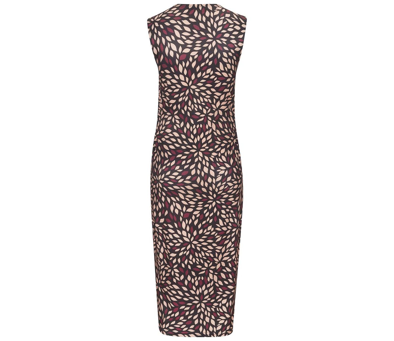 Women's Printed High Neck Fitted Everyday Comfort Midi Dress
