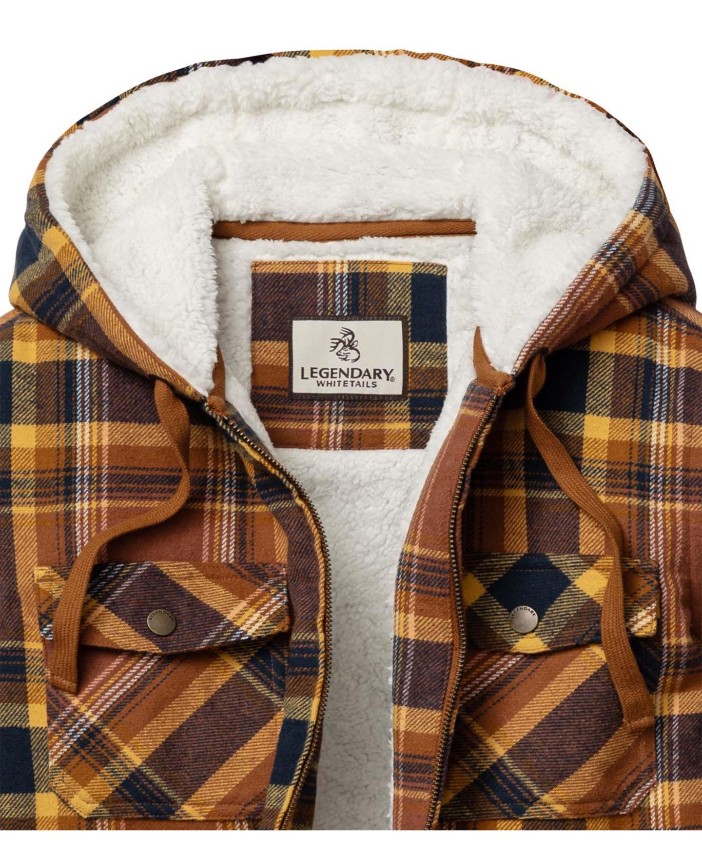 Женская куртка Legendary Whitetails Woodland Berber Lined Hooded Shirt Jacket, цвет: Клетчатый, вариант 1 — фото 8