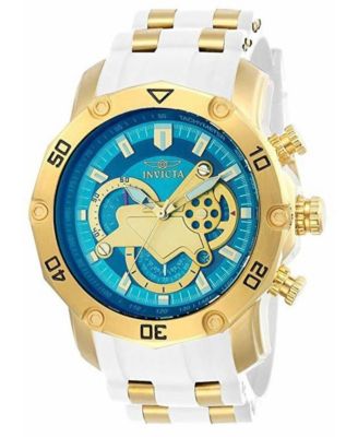 Men's Quartz Pro Diver 23423 Chronograph White Rubber Watch, 50mm, Water Resistant