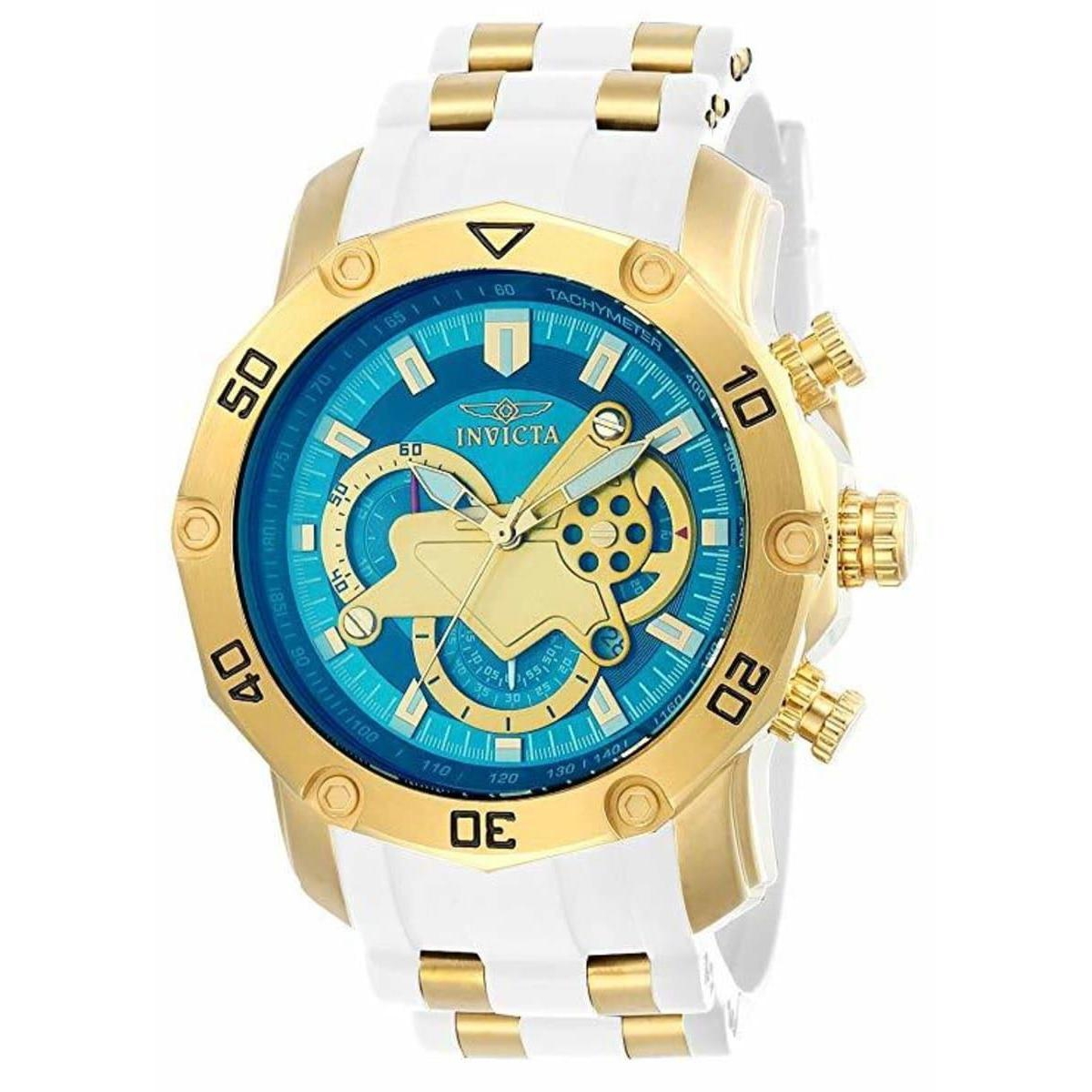 Invicta Men's Quartz Pro Diver 23423 Chronograph White Rubber Watch, 50mm, Water Resistant