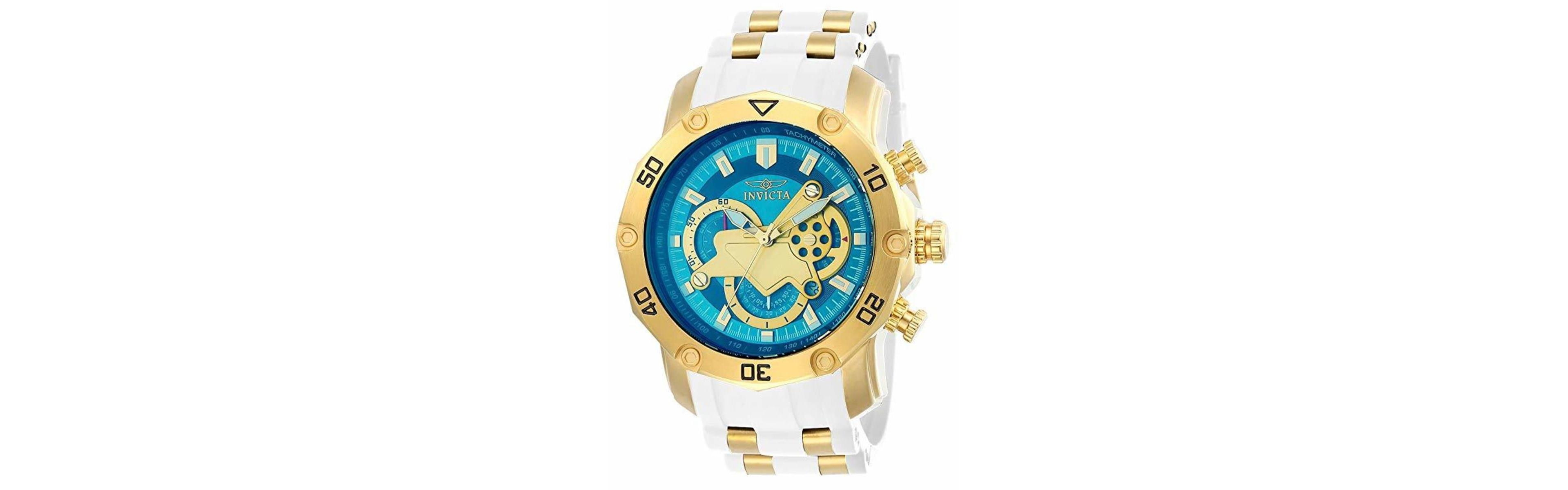 Invicta Men's Quartz Pro Diver 23423 Chronograph White Rubber Watch, 50mm, Water Resistant