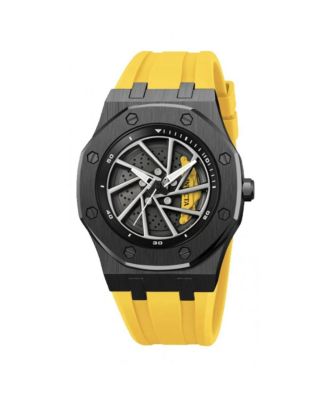 Men's Quartz Speedway Yellow Rubber Watch, 42mm