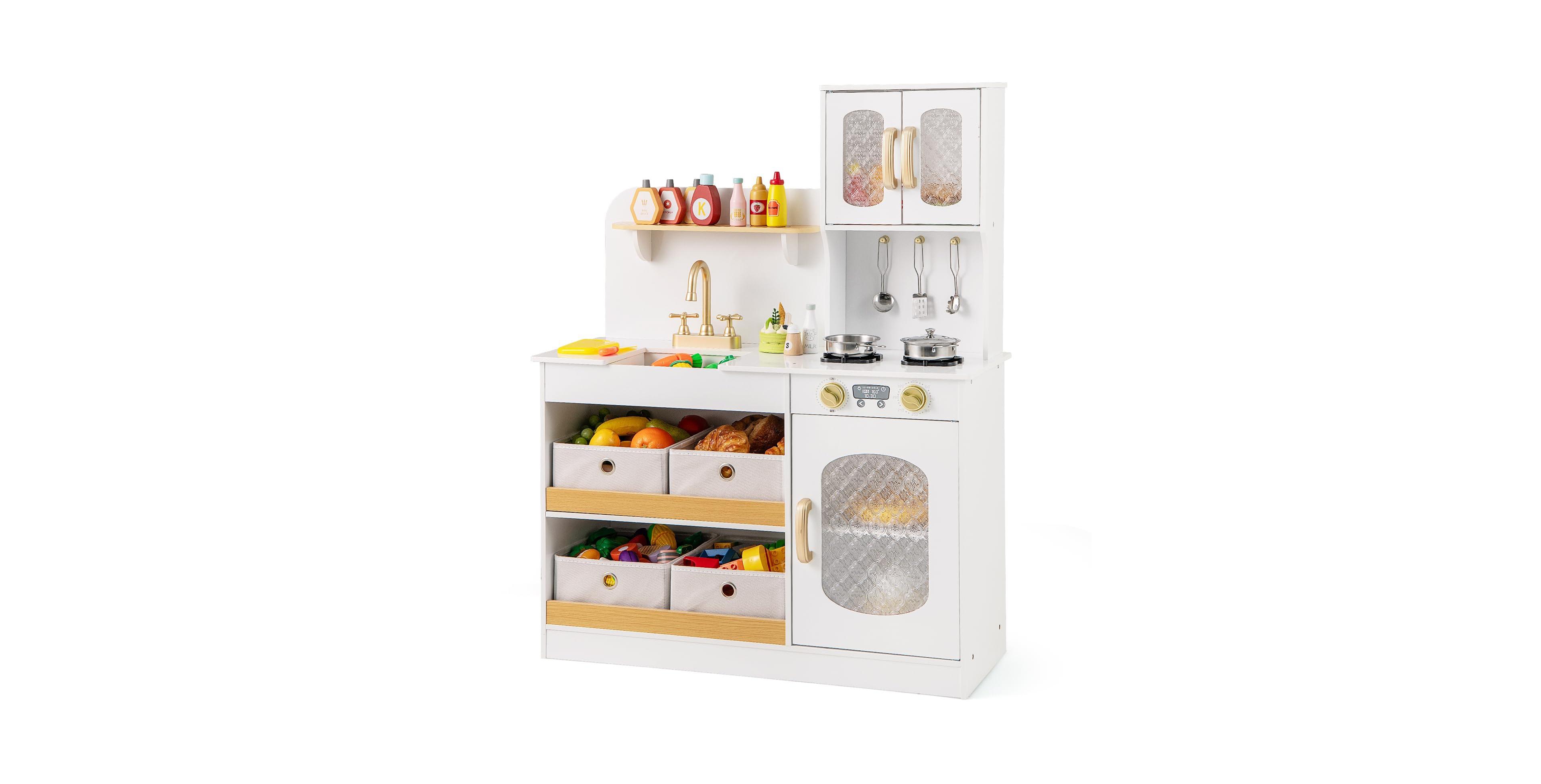 Mecale 31 in Kids' Kitchen Playset with Cuttable Vegetables, Ages 3+