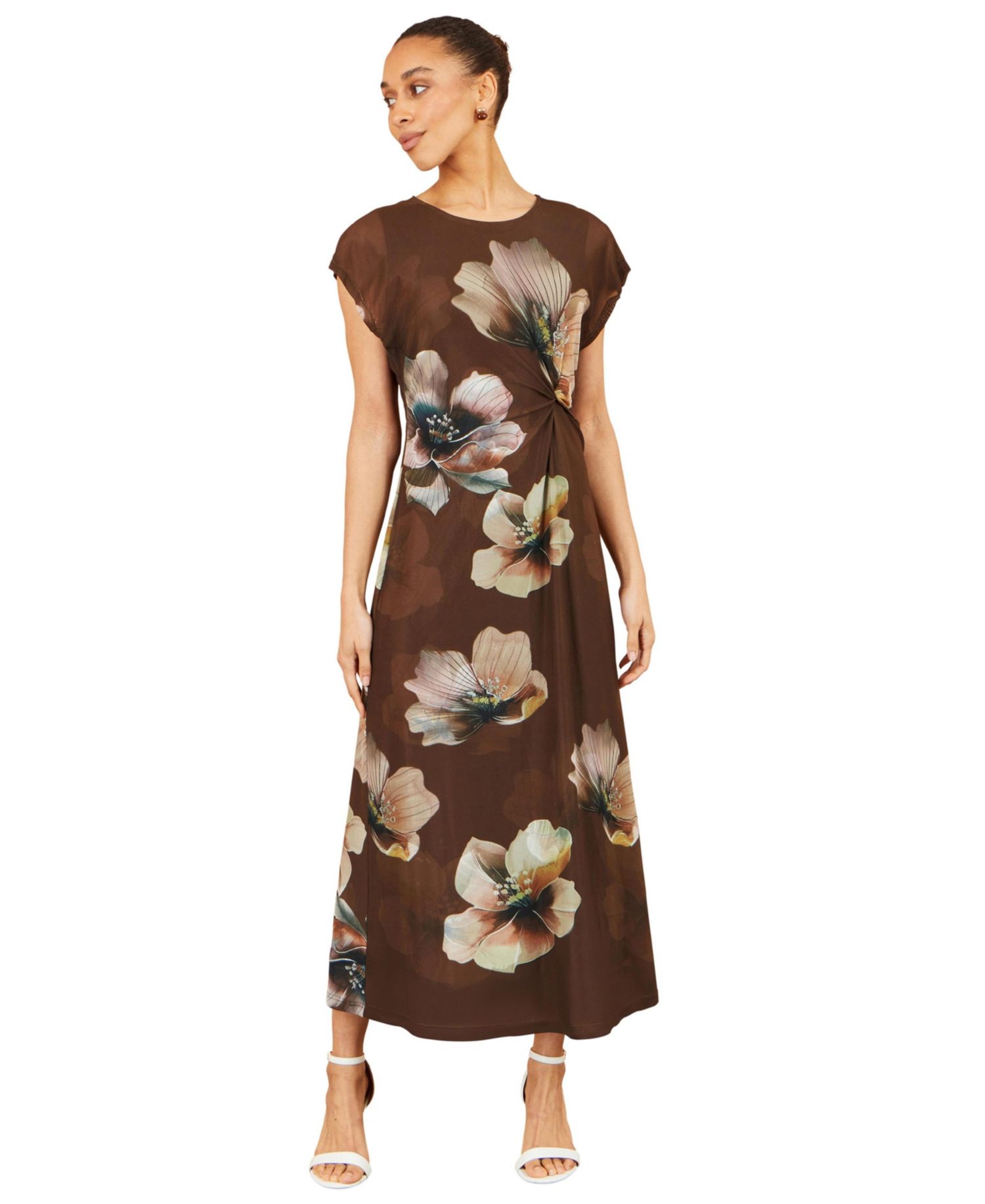 Women's Mesh Floral Maxi Dress