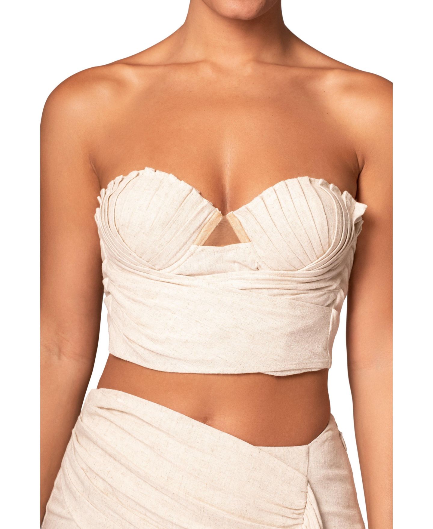Корсет Pleating, открытые плечи — JLUXLABEL, цвет: Натуральный — фото 4