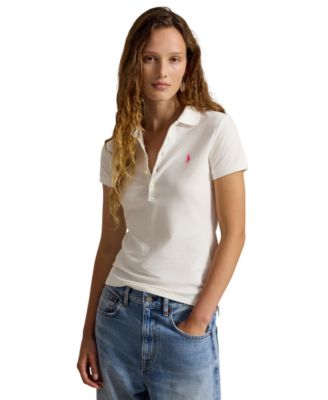 Women's Pink Pony Slim-Fit Stretch Polo Shirt