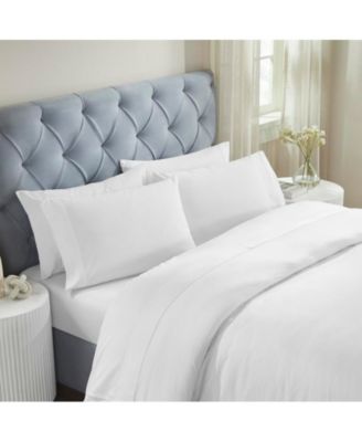 Brandon Cotton Three-Line Embroidered Deep Pocket Bed Sheet Set, Full
