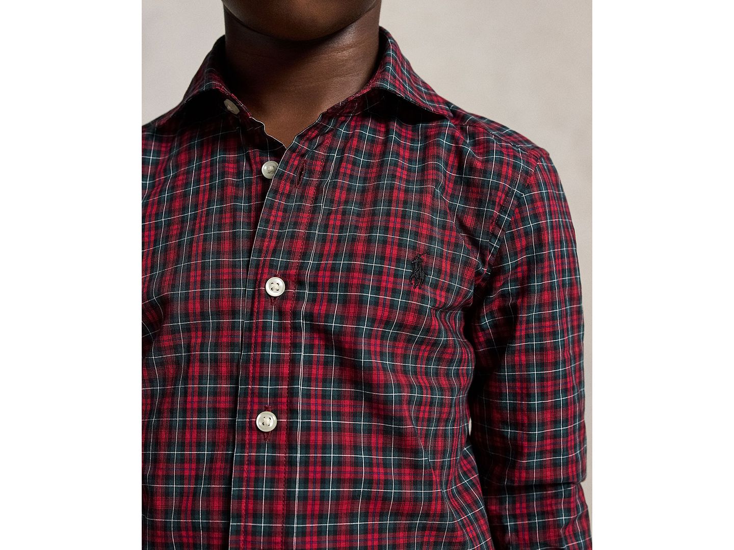 Рубашка Polo Ralph Lauren Plaid Cotton Poplin Shirt для мальчиков, цвет: Красный — фото 3