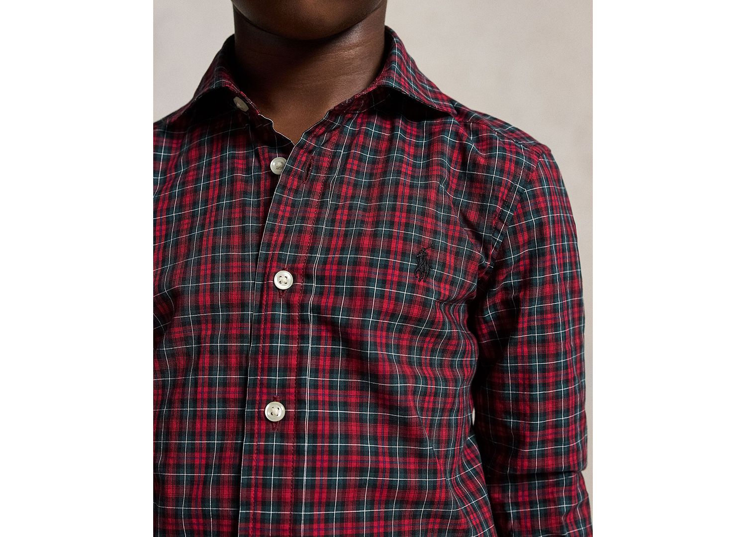 Boys' 2T-7 Plaid Cotton Poplin Shirt