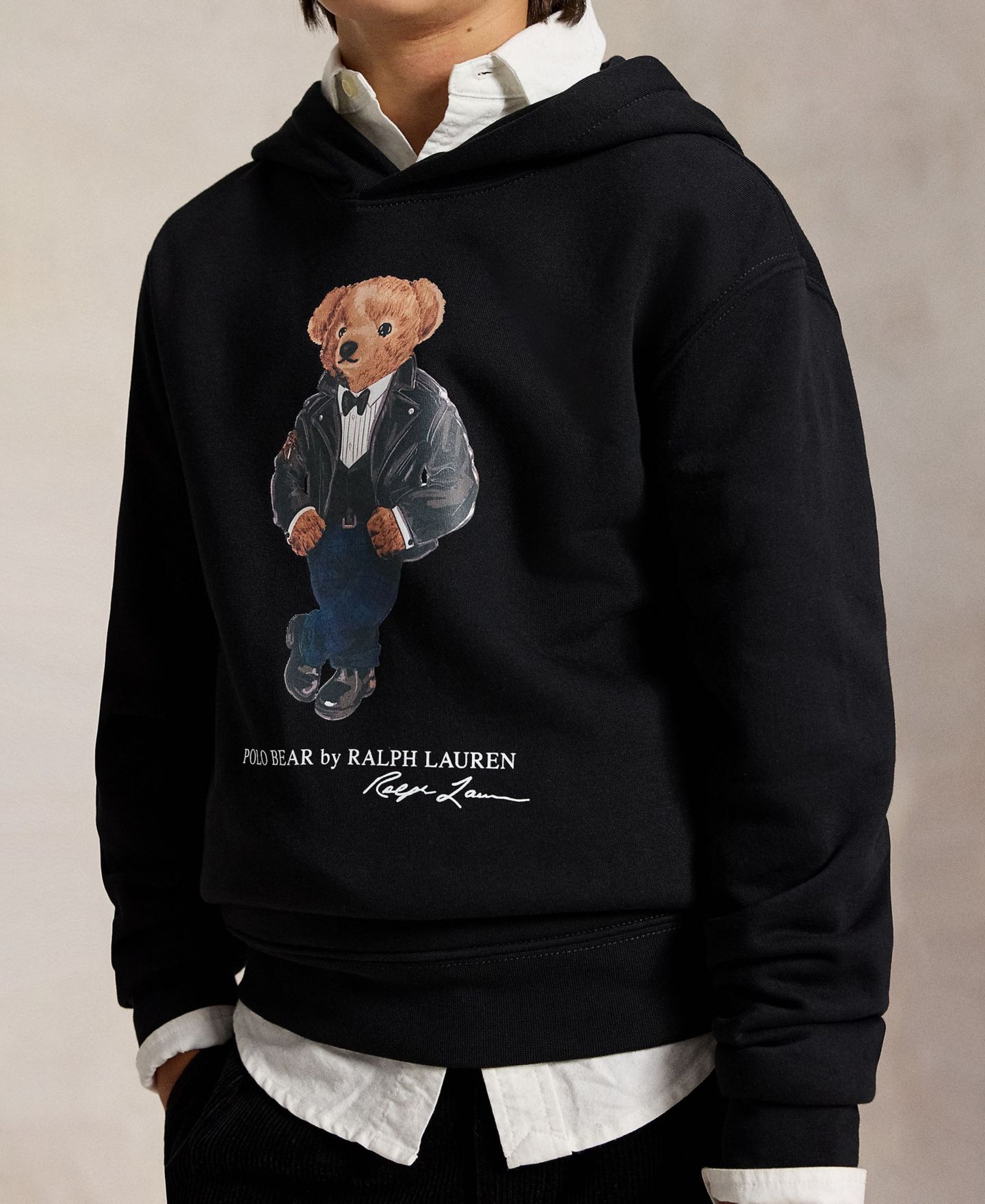 Худи Polo Ralph Lauren Polo Bear Graphic для мальчиков, цвет: Чёрный — фото 3