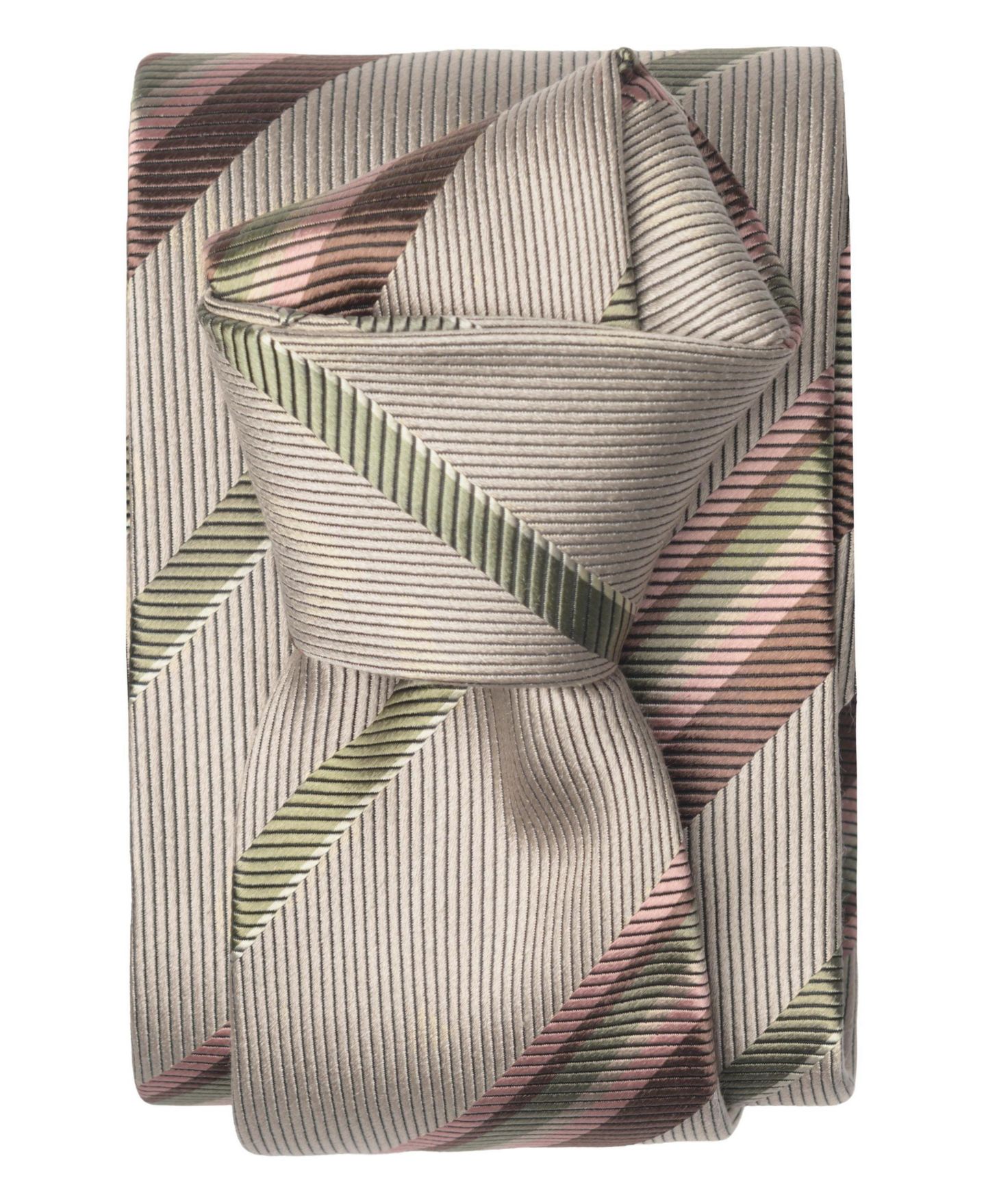 Мужские галстуки Elizabetta Lugano Extra Long Silk Jacquard Stripe Tie, цвет: Миндальный бежевый — фото 2