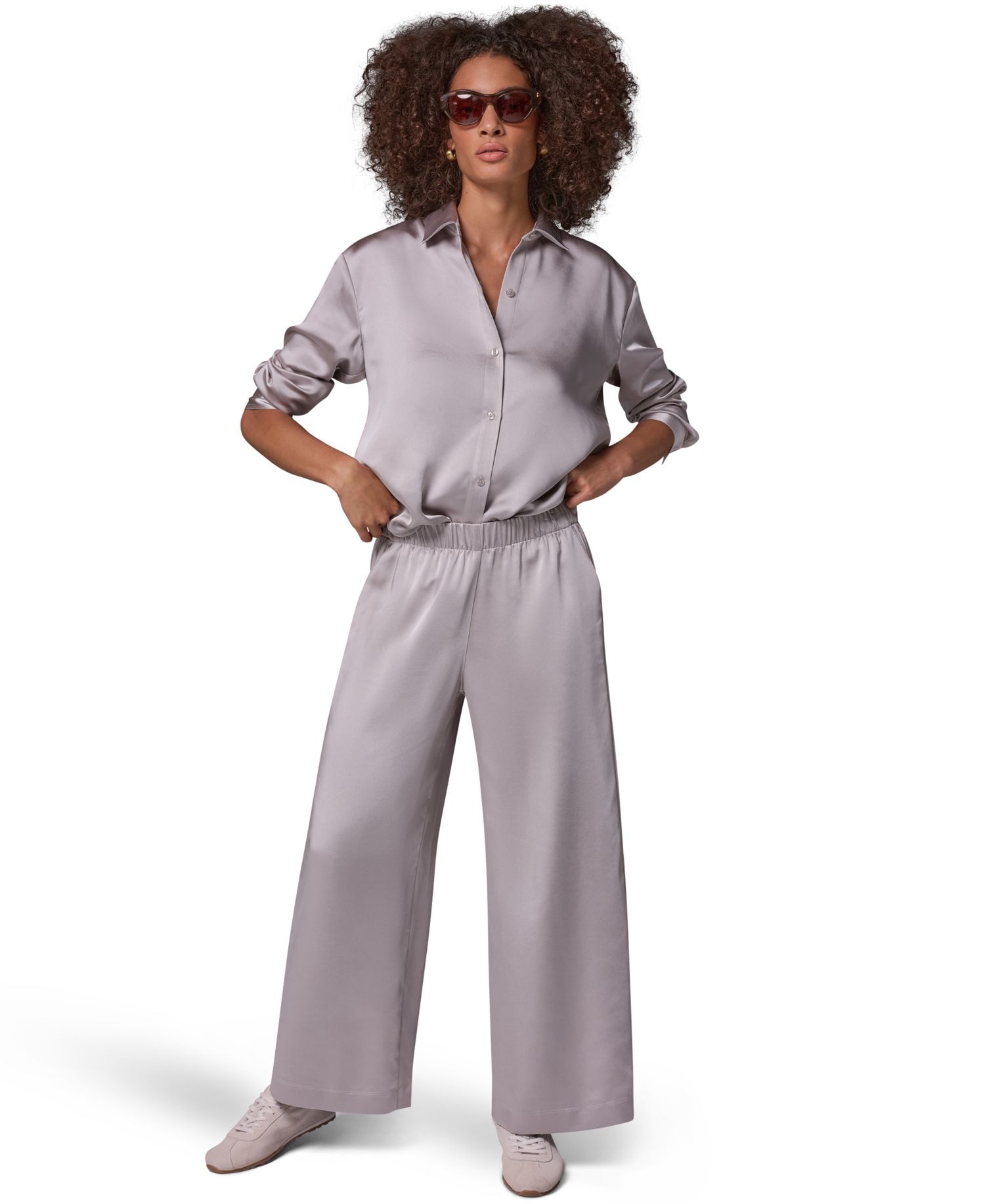 Women's Wide-Leg Satin Pants