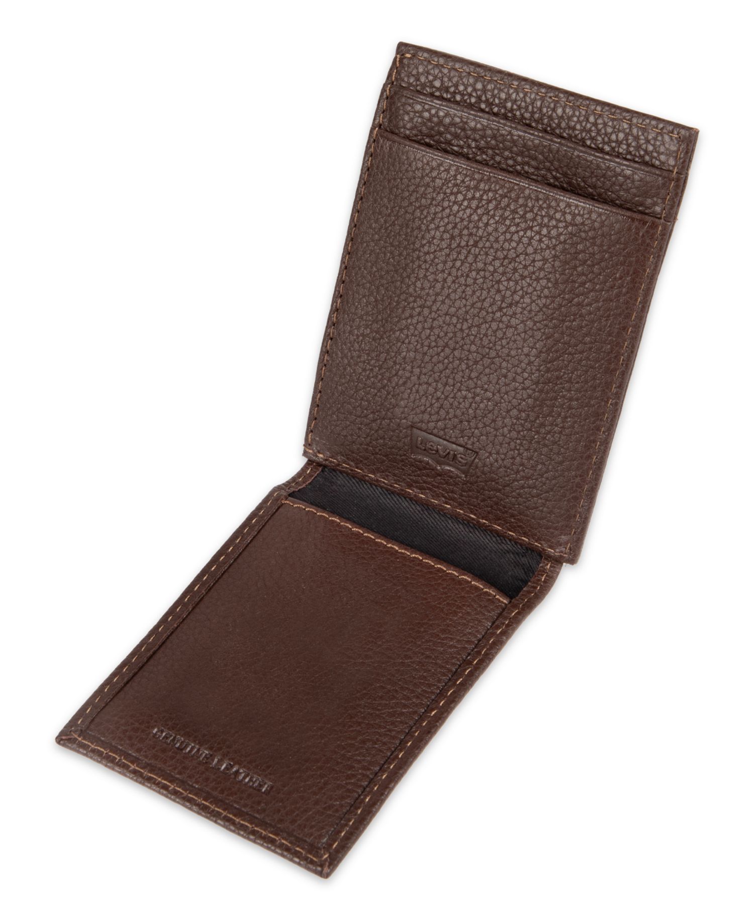 Men's RFID Genuine Leather Card Case Wallet with Magnetic Money Clip