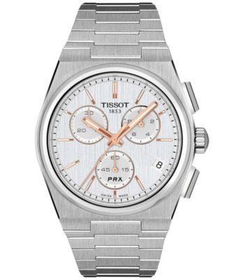 Men's Quartz Chronograph Silver-Tone Stainless Steel Watch 41mm