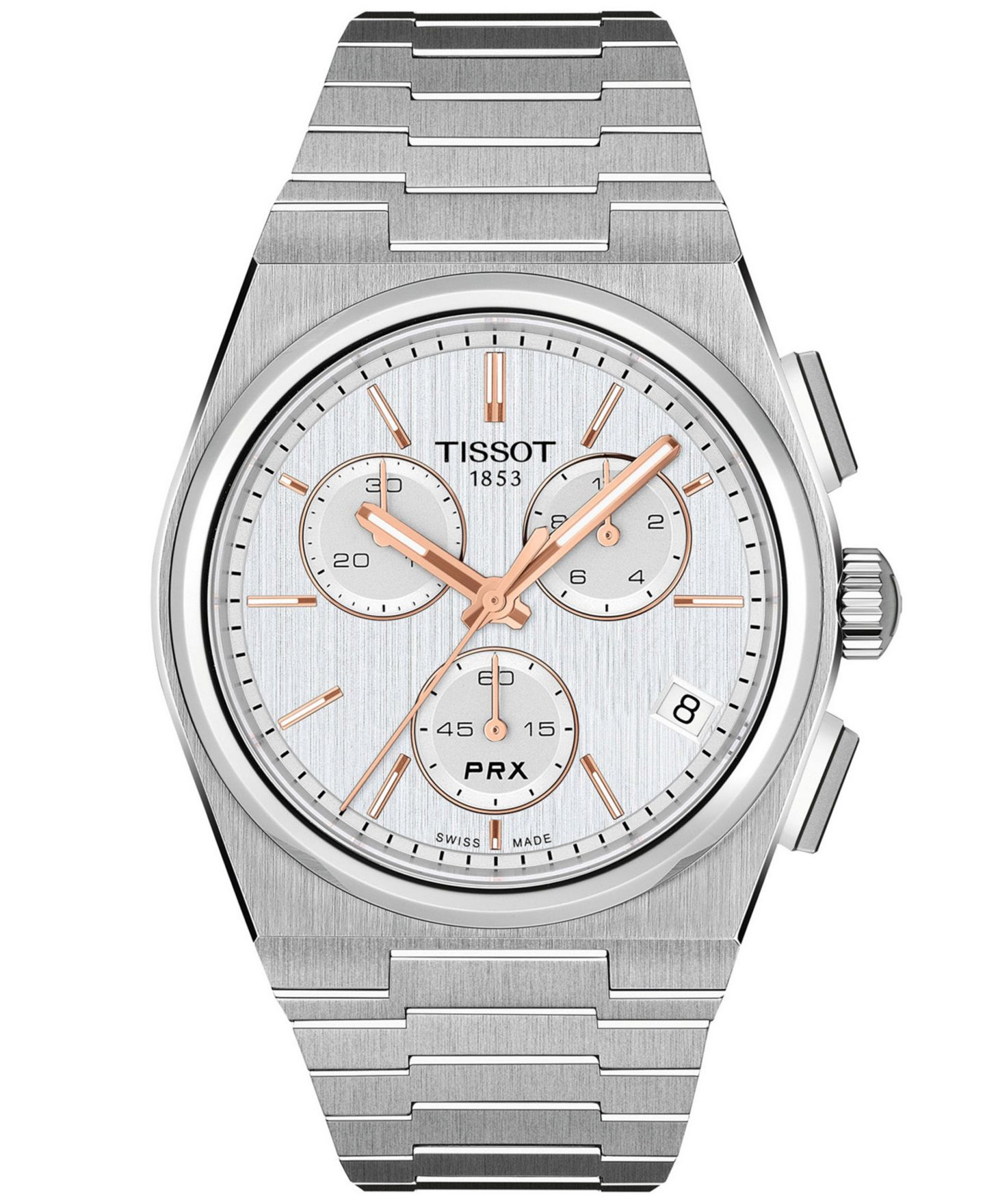 Мужские часы Tissot Quartz Chronograph Silver-Tone Stainless Steel Watch 41mm — фото 1