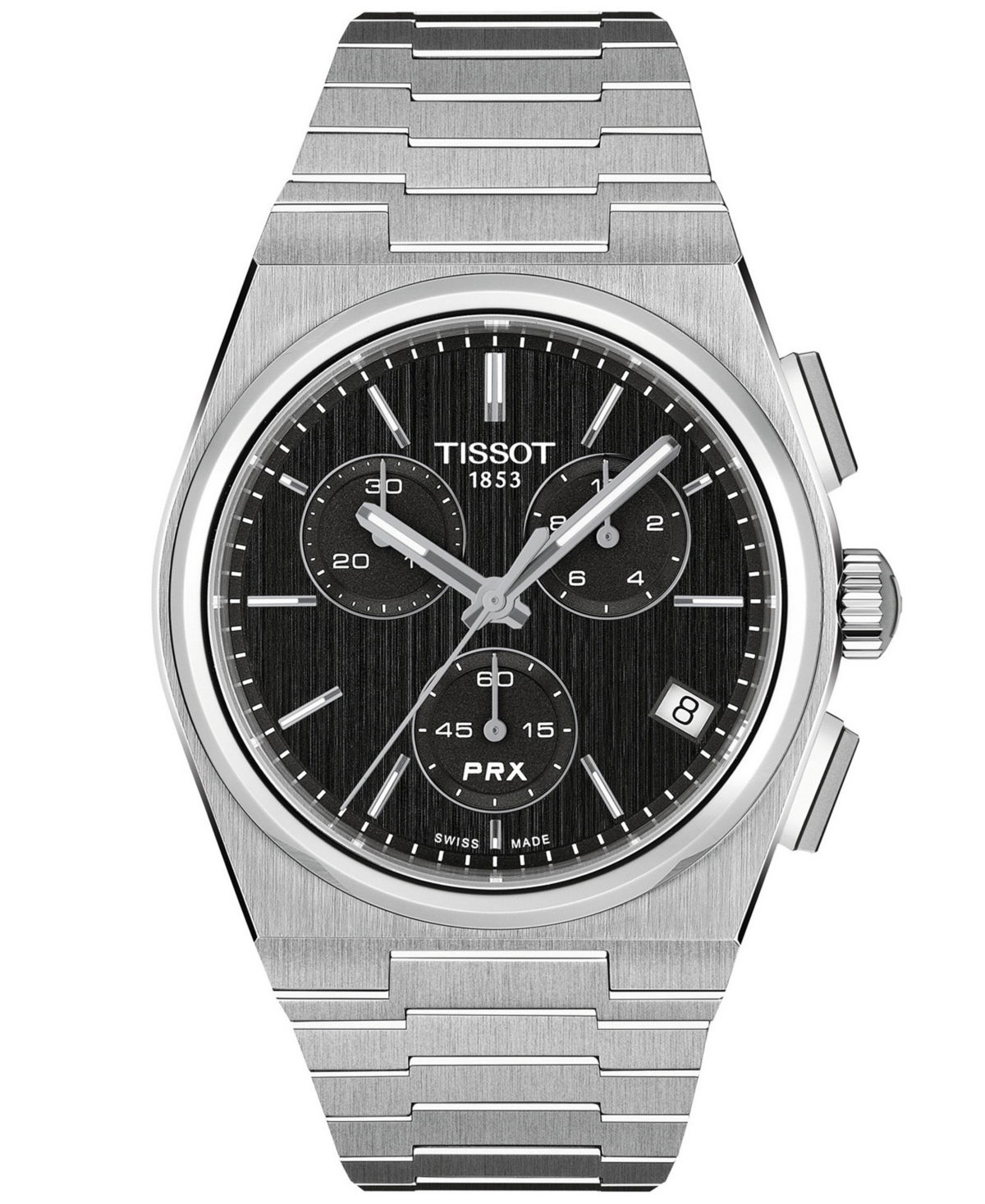 Tissot Men's Quartz Chronograph Prx Silver Stainless Steel Watch 41mm