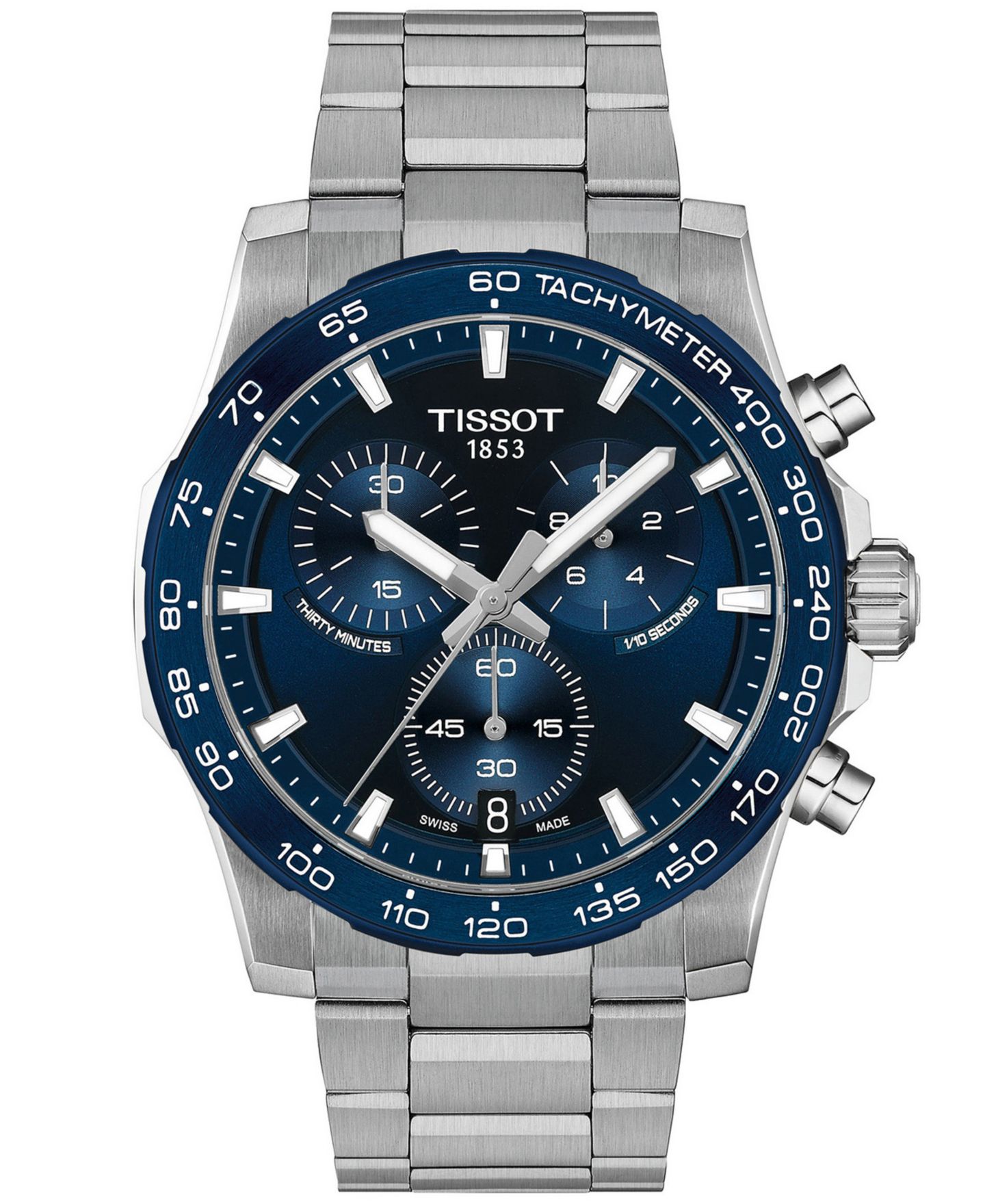 Мужские часы Tissot Quartz Chronograph Supersport Stainless Steel Watch 42mm — фото 1