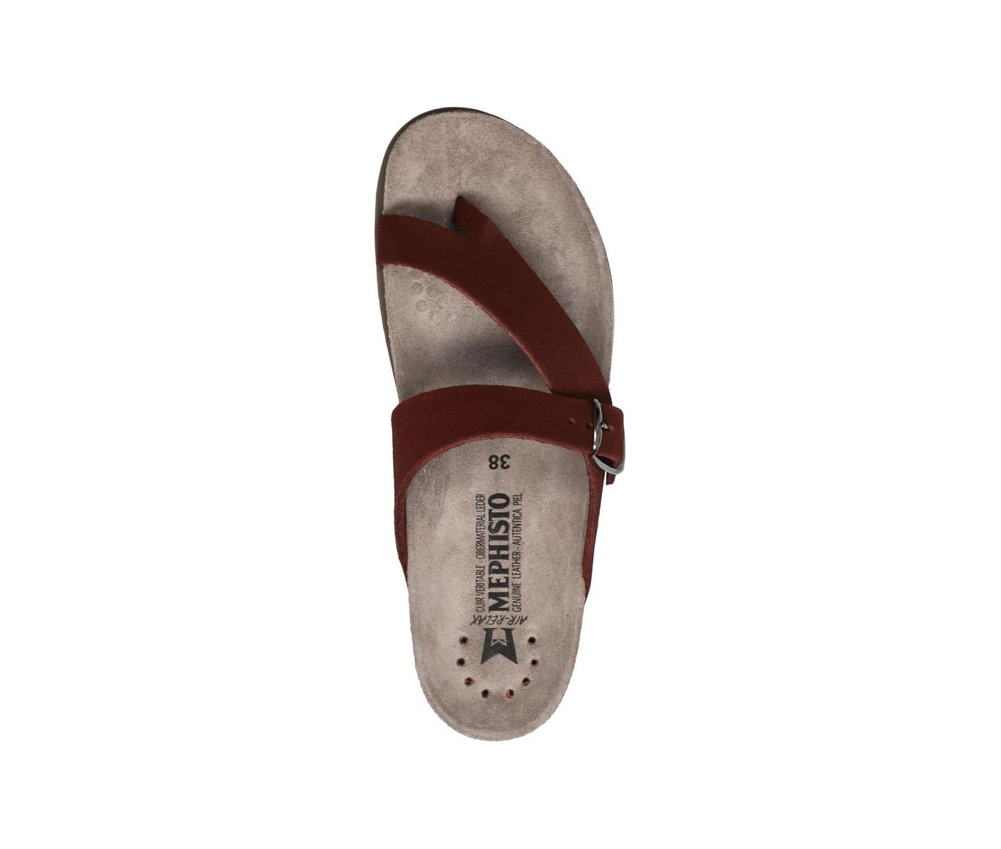 Женские сандалии Mephisto Helen Arch Support Low-Heel Suede, цвет: Cordovan. — фото 4