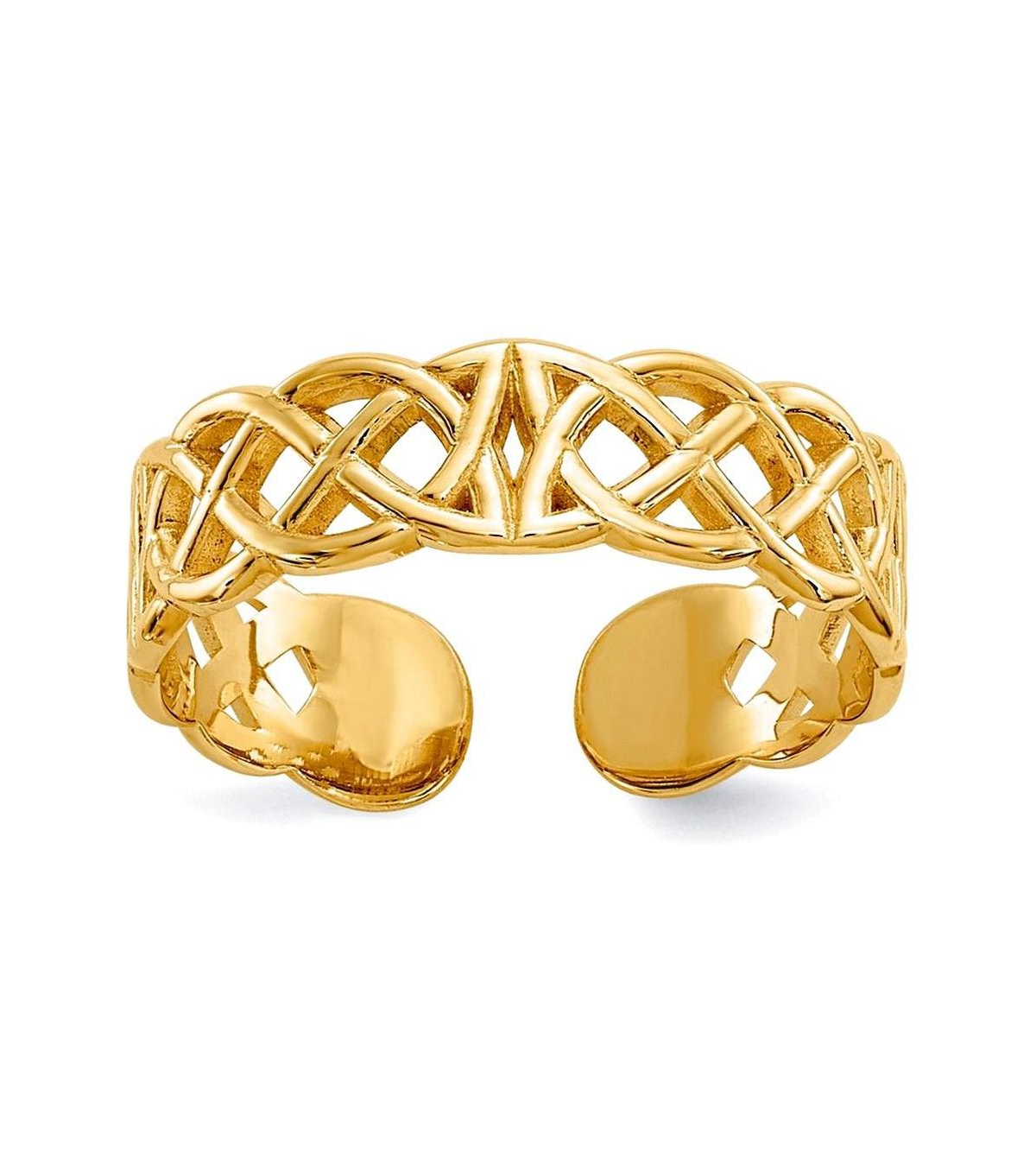 Curata Jewelry Polished Celtic Knot Toe Ring in 10k White Gold - Yellow gold