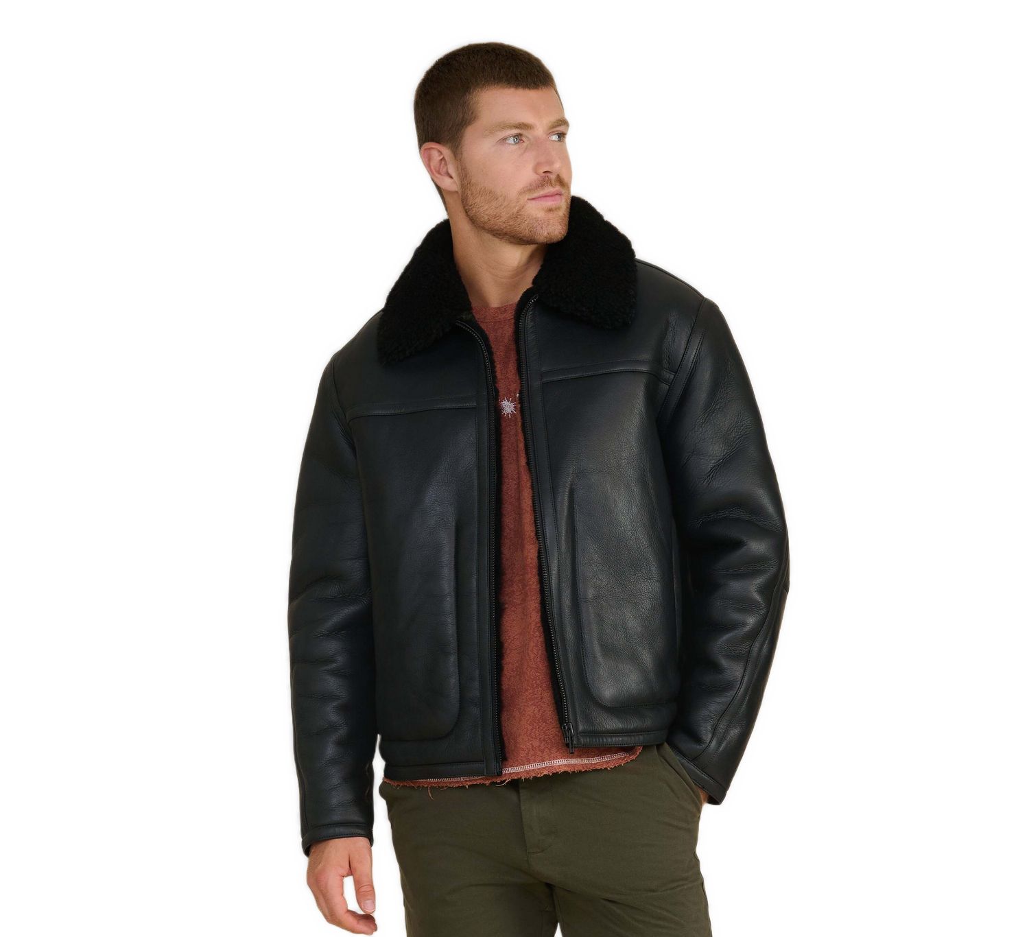 Men's Landon Leather Shearling Jacket