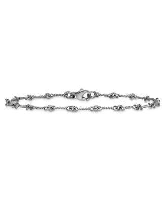 2.8mm Platinum Polished Solid Twisted Bar Link Chain Bracelet - 7.5 Inch