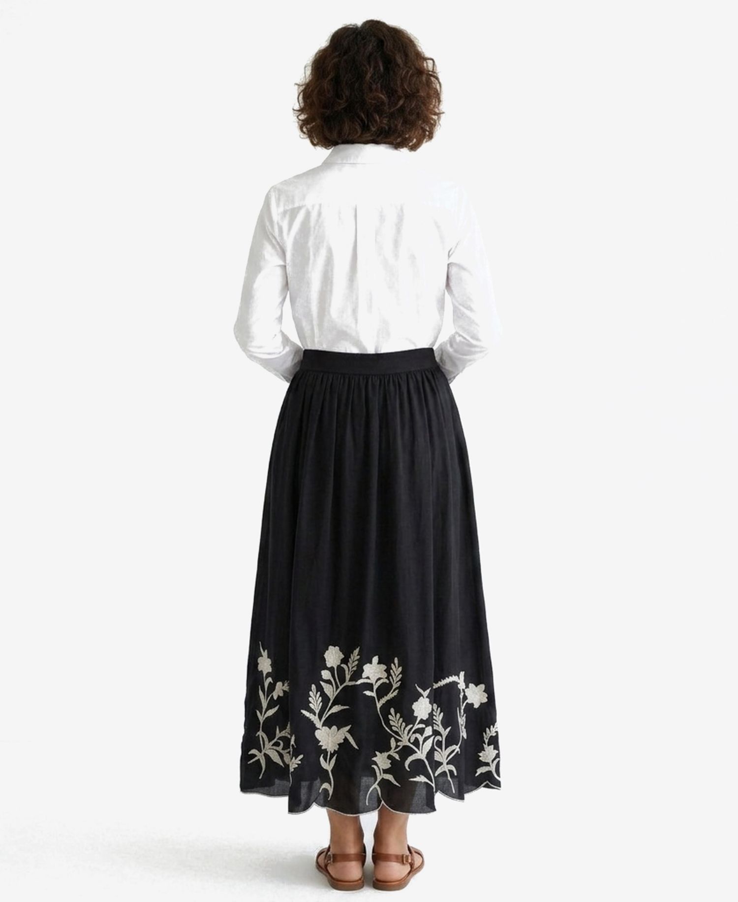 Women's Scallop Hem Pull On Skirt