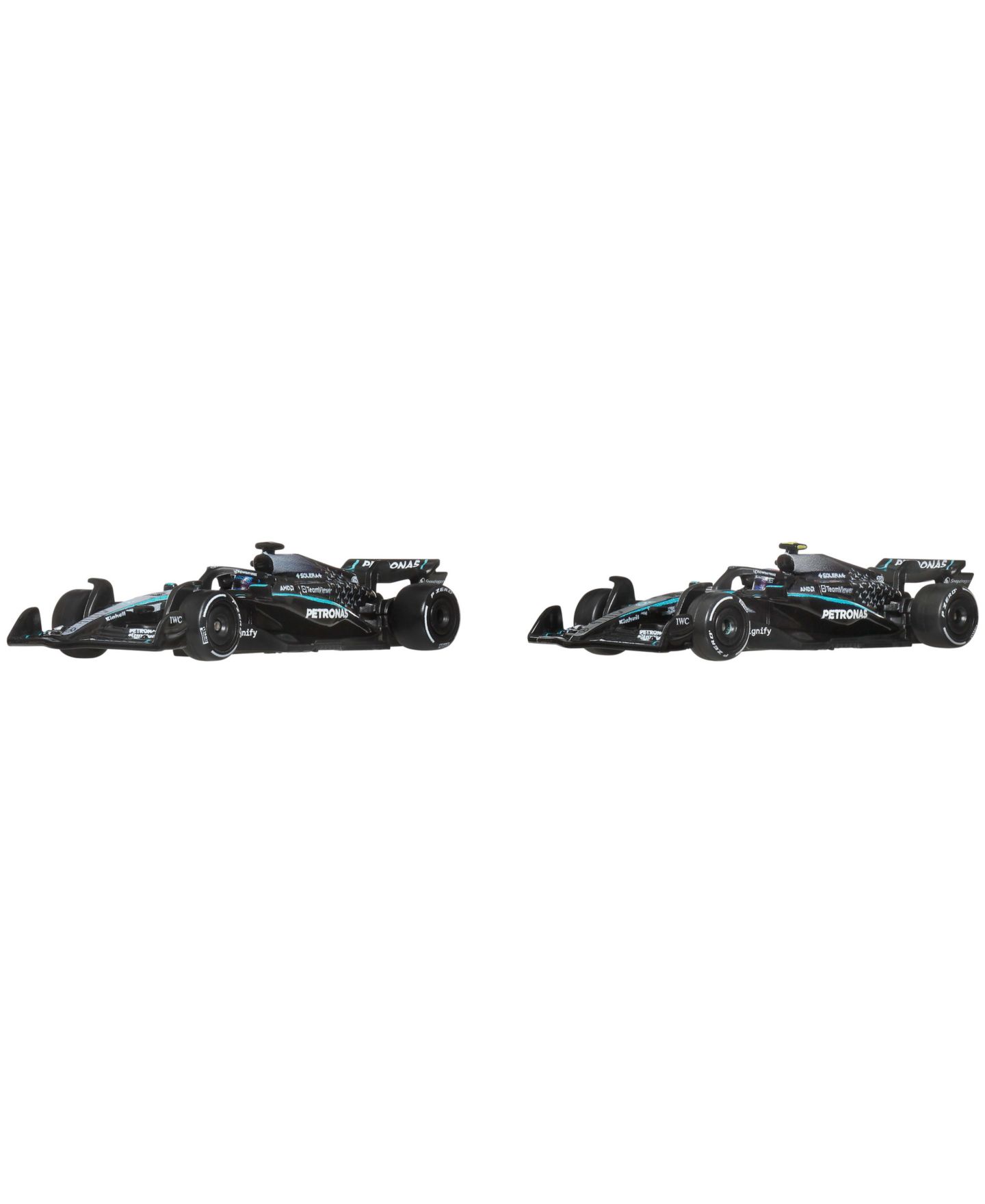 Набор Hot Wheels из 2 литых гоночных машин Mercedes-AMG Petronas Formula One Premium, 1:64 — фото 2