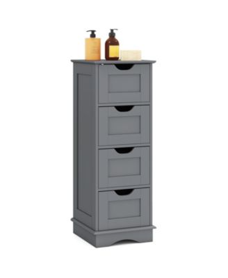 Bathroom Storage Cabinet 4 Drawers Cutout Handles for Hallway Living Room