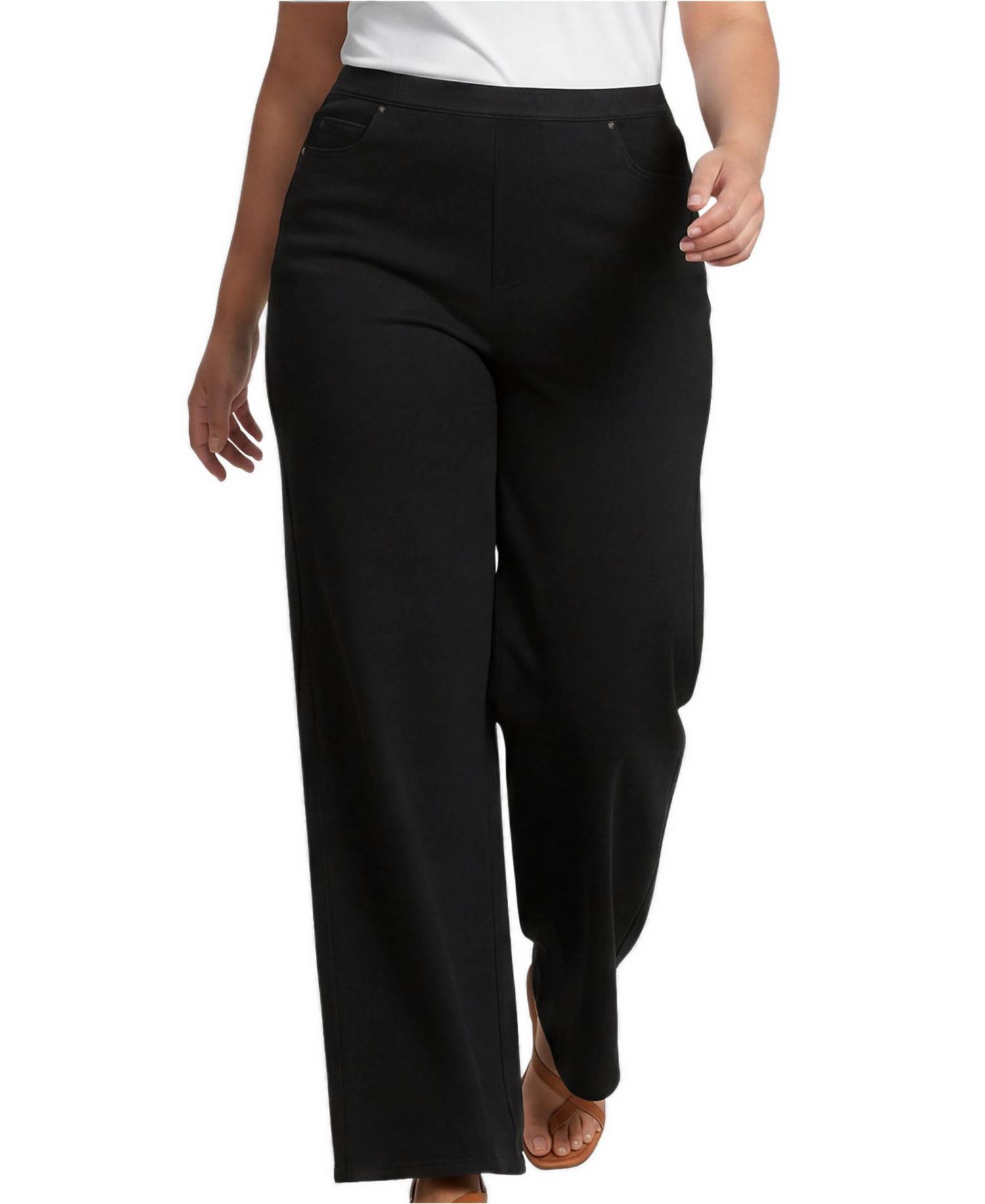 Plus Size Starfish High-Rise Wide-Leg Elastic-Waist Jeans