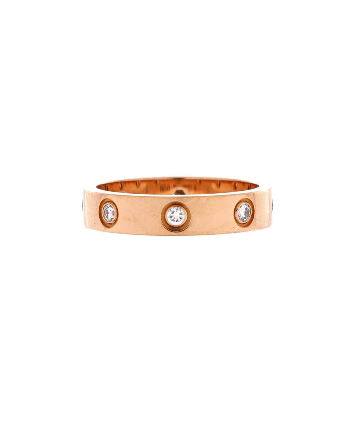 Pre-Owned Cartier Love Wedding Band 8 Diamonds Ring - 18k rose gold