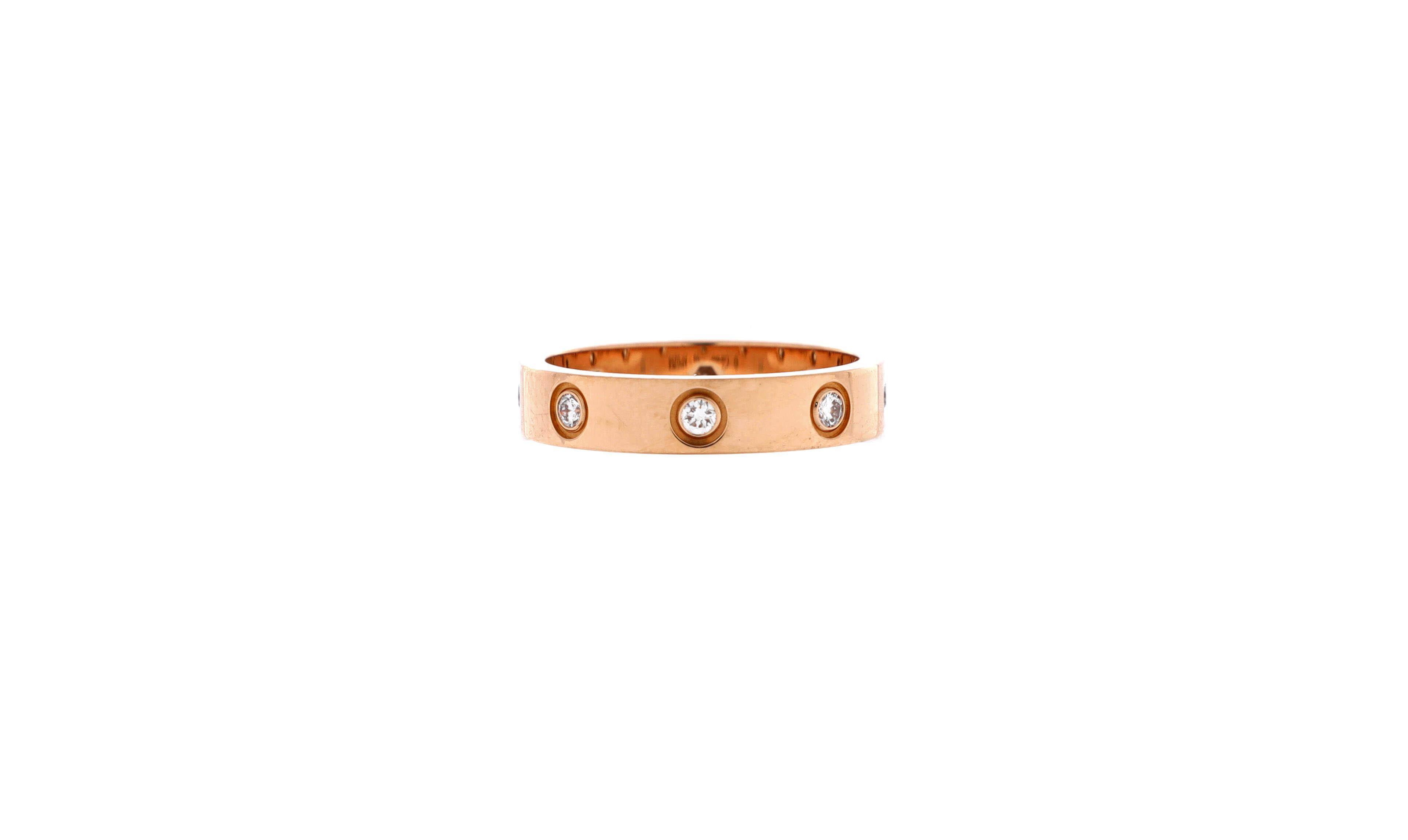 Pre-Owned Cartier Love Wedding Band 8 Diamonds Ring