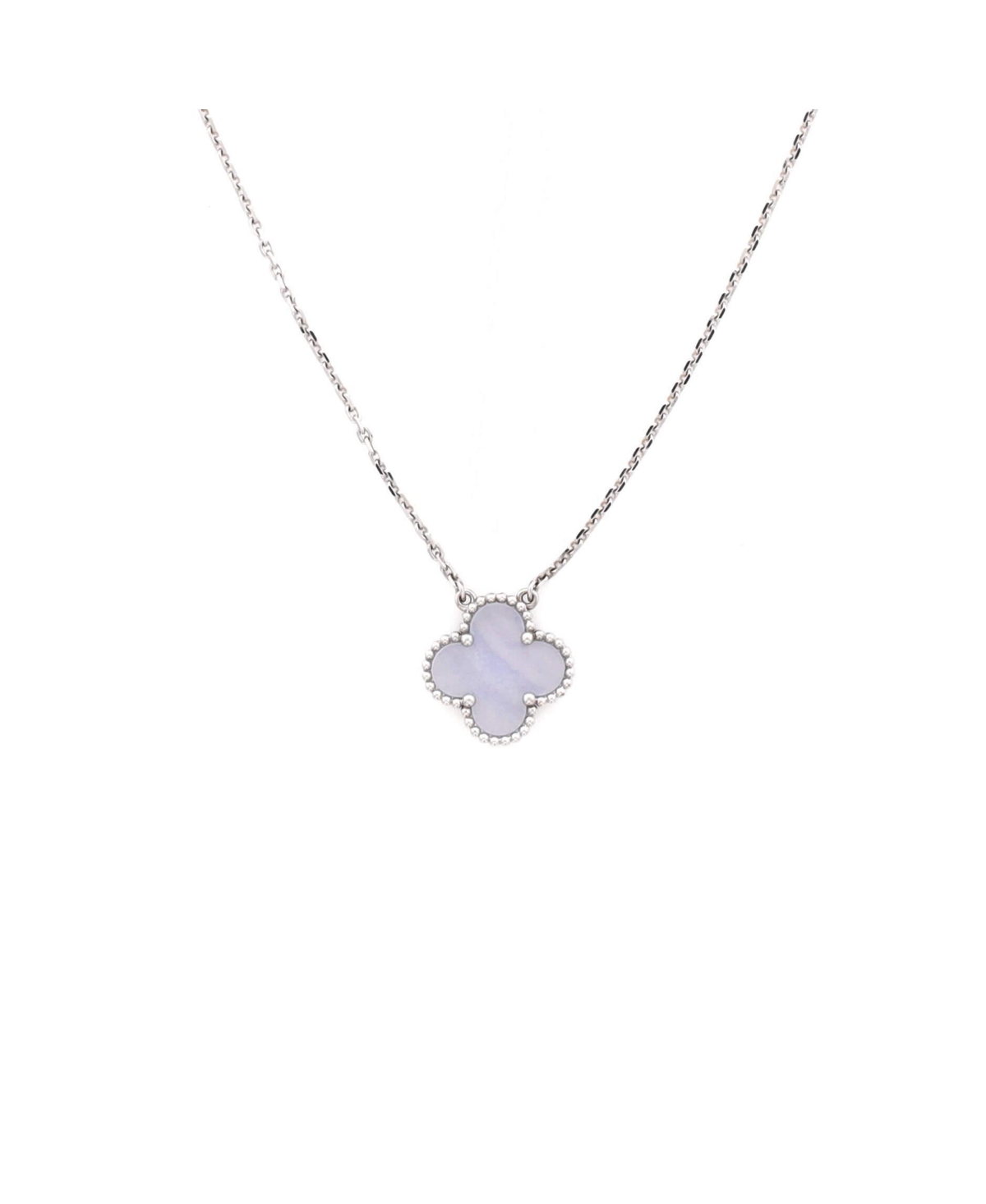 Pre-Owned Van Cleef and Arpels Vintage Alhambra Pendant Necklace - 18k white gold