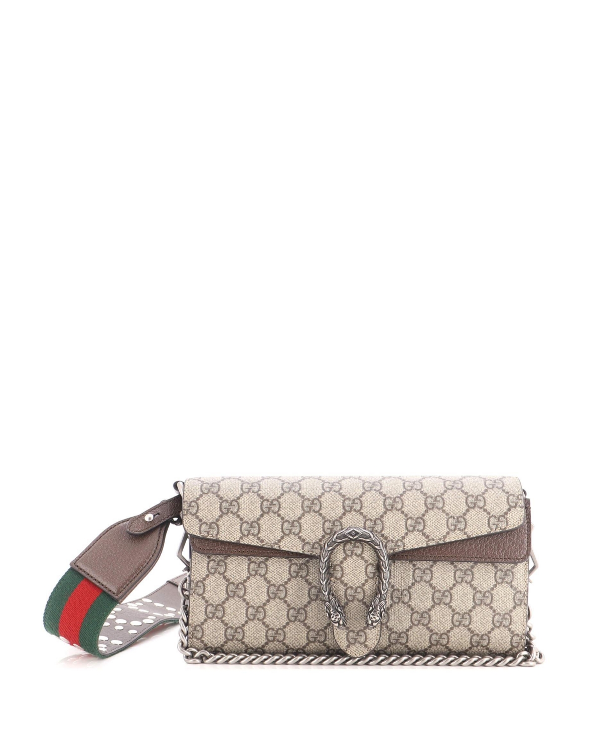 Pre-Owned Gucci Small Dionysus East-West Flap Bag Gg Coated Canvas - Brown