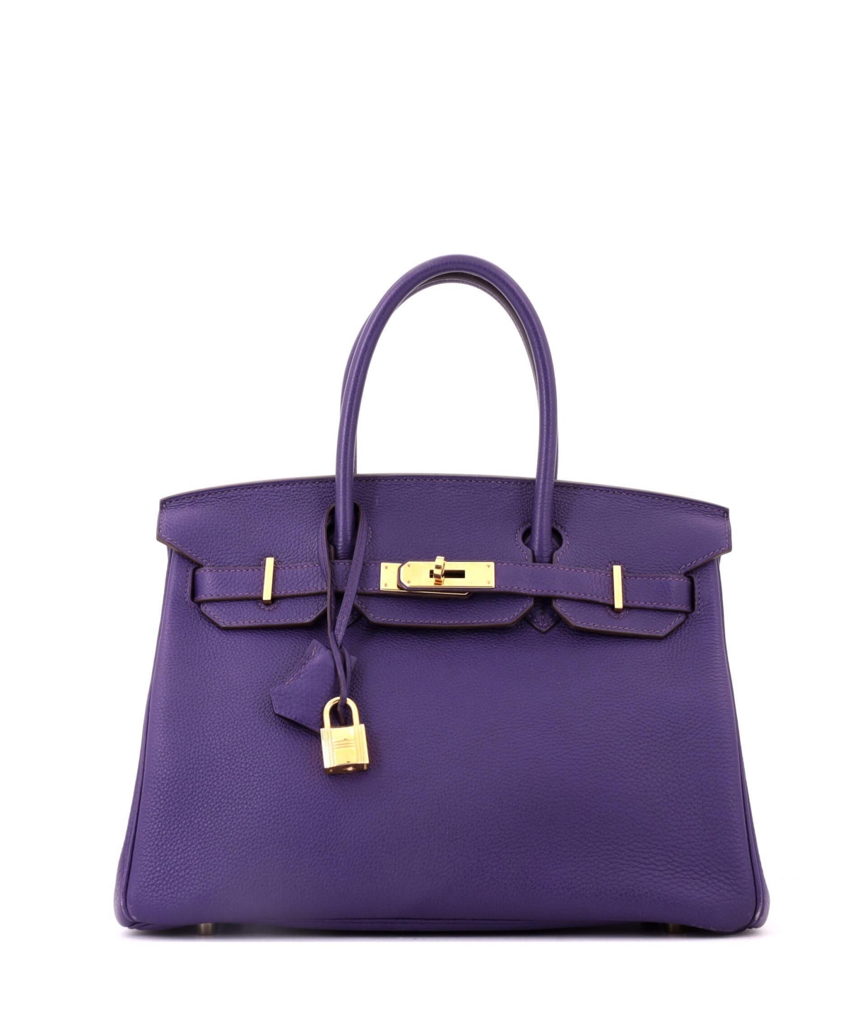 Pre-Owned Hermes Birkin 30 Handbag Purple Togo with Gold Hardware