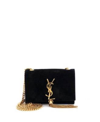 Small Classic Monogram Tassel Crossbody Bag Suede