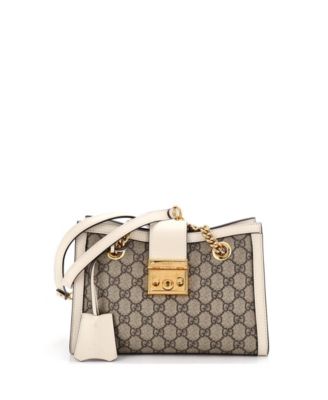 Small Padlock Chain Tote GG Coated Canvas with Leather
