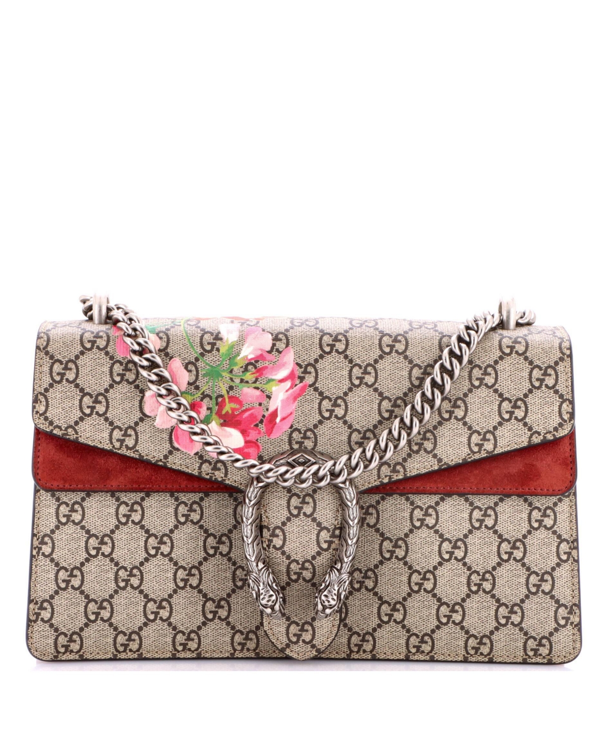 Pre-Owned Gucci Small Dionysus Bag Blooms Print Gg Coated Canvas - Natural