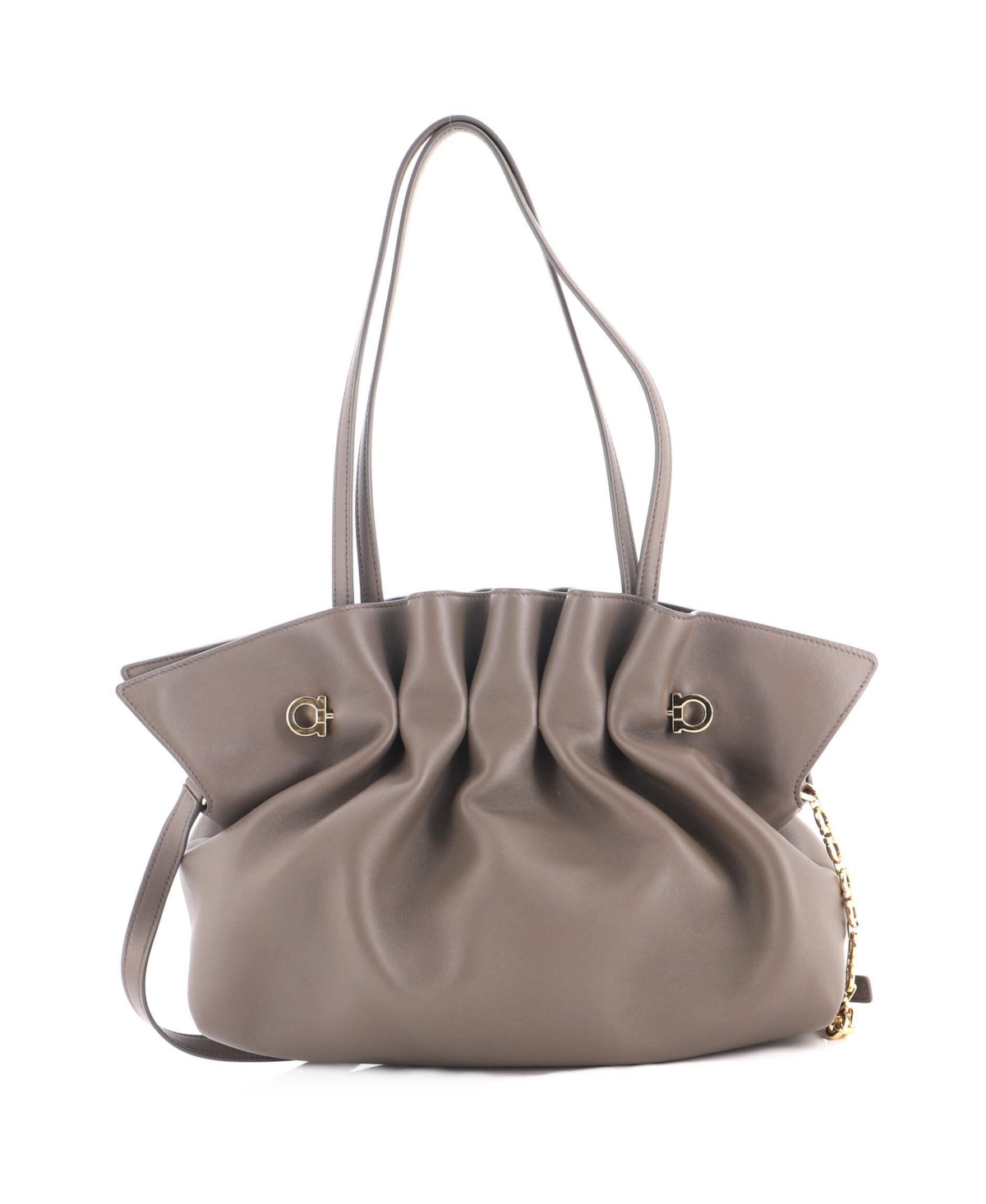 Pre-Owned Salvatore Ferragamo Medium Dumpling Gancio Pin Soft Bag Leather