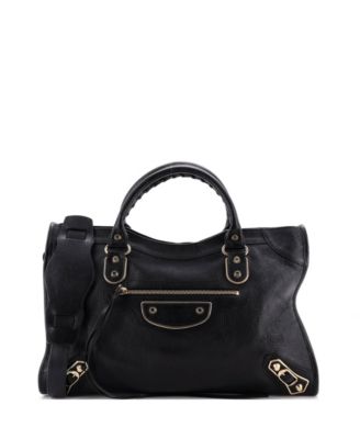 Medium City Classic Metallic Edge Bag Leather