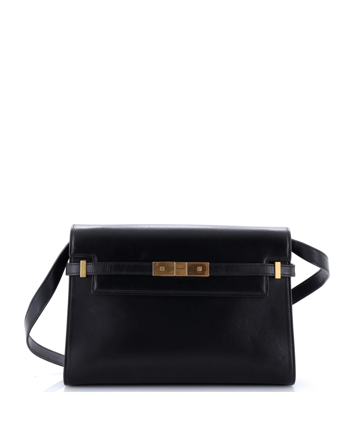Pre-Owned Saint Laurent Manhattan Leather Shoulder Bag - Black