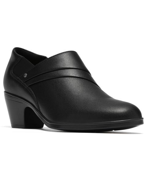 Женские туфли Clarks Emily2 London Block Heel Round Toe Leather Shooties, цвет: Чёрный кожаный