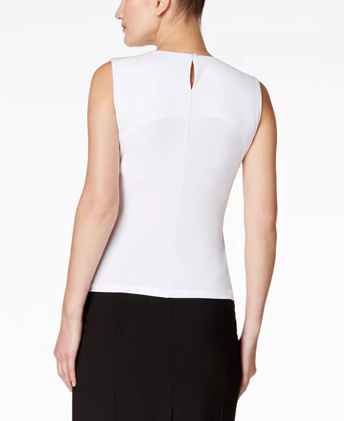 Pleat Neck Sleeveless Top - thumbnail 2