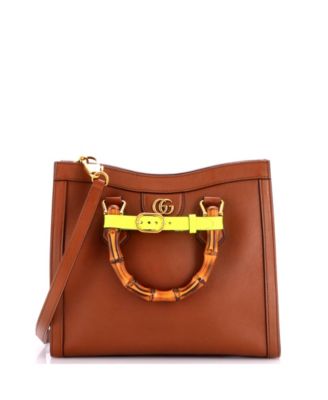 Small Diana NM Bamboo Handle Tote Leather