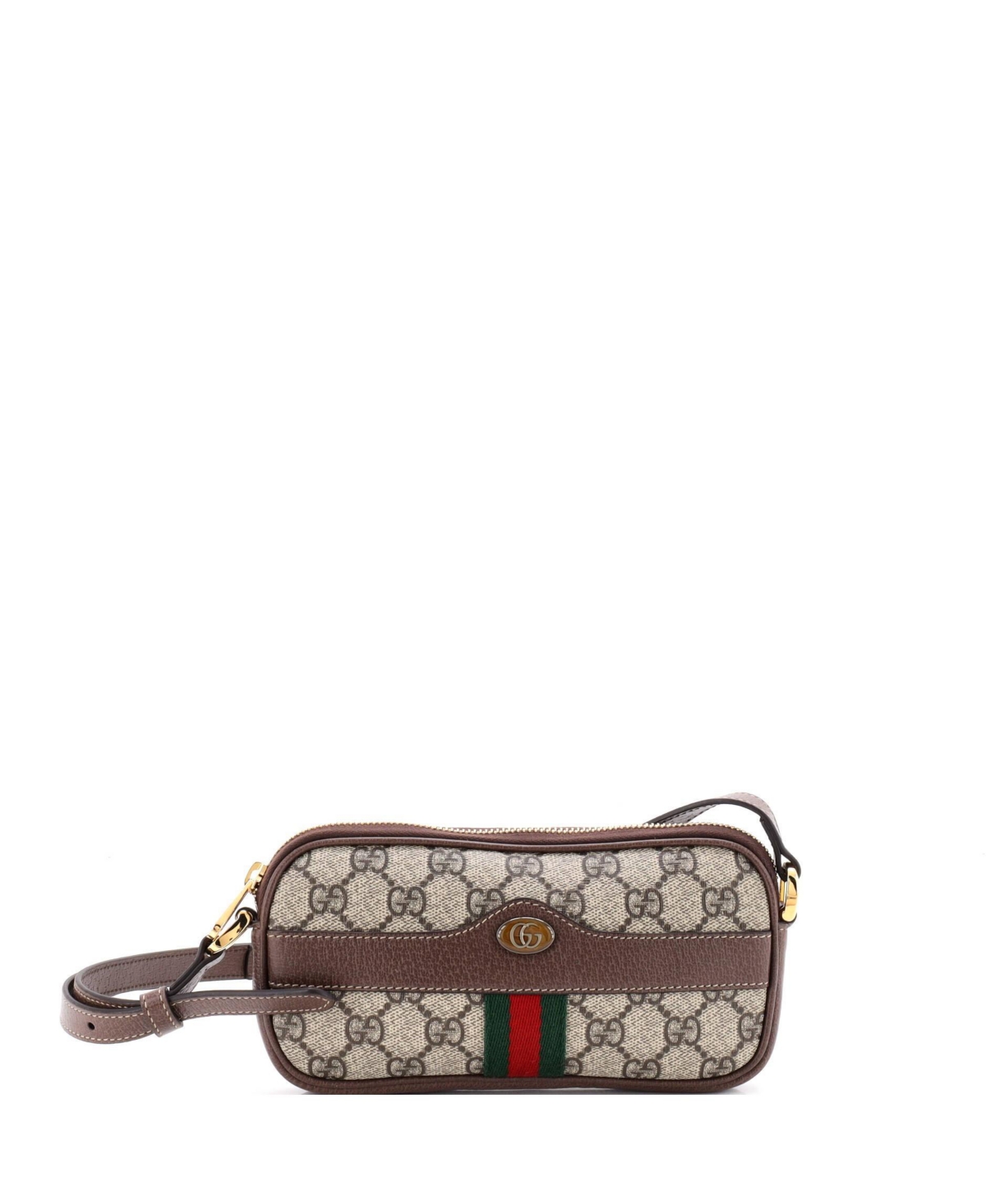 Pre-Owned Gucci Mini Ophidia Crossbody Bag Gg Coated Canvas - Brown